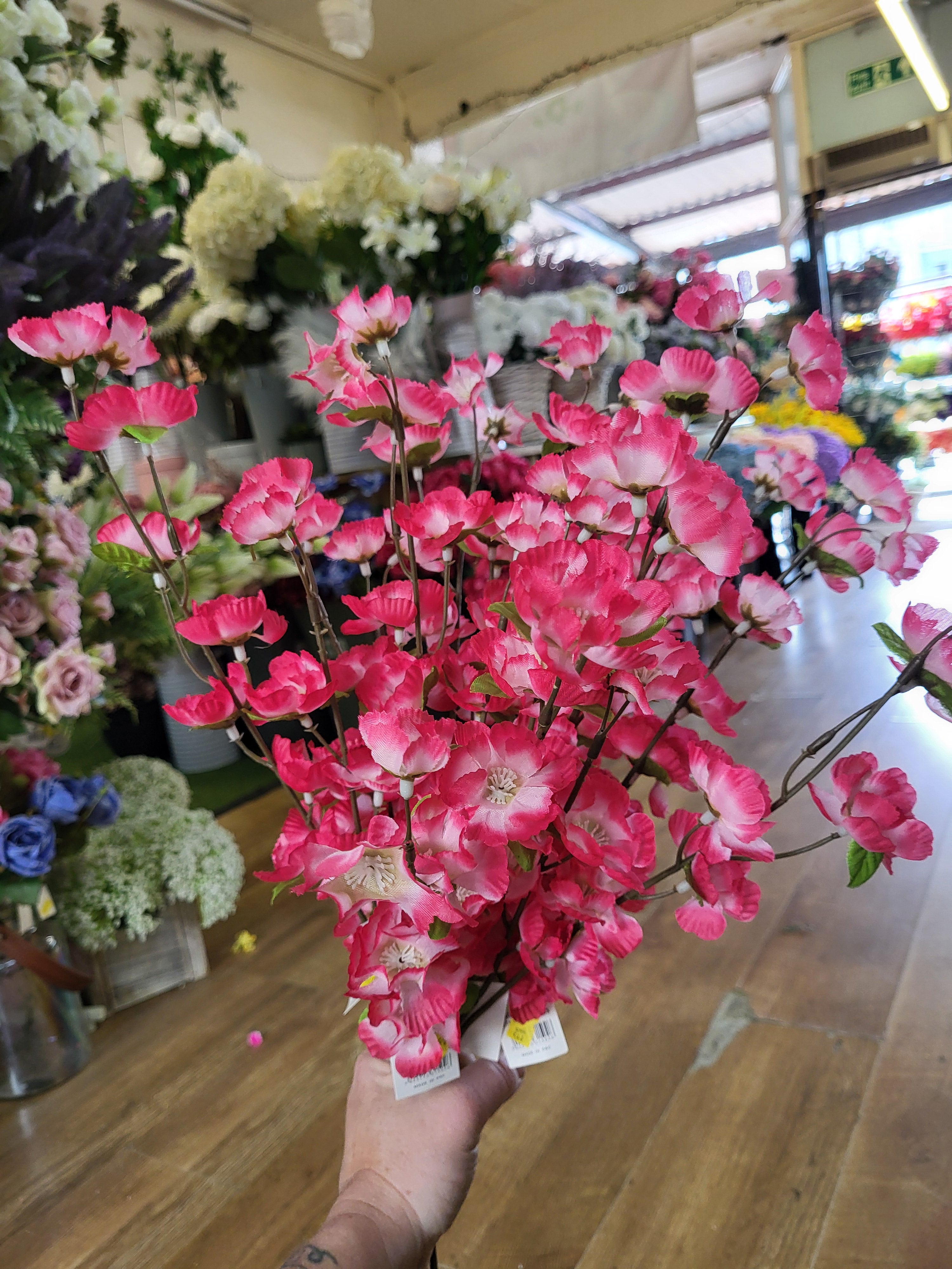 Bundle of 10 hot pink Long blossom stems image 2