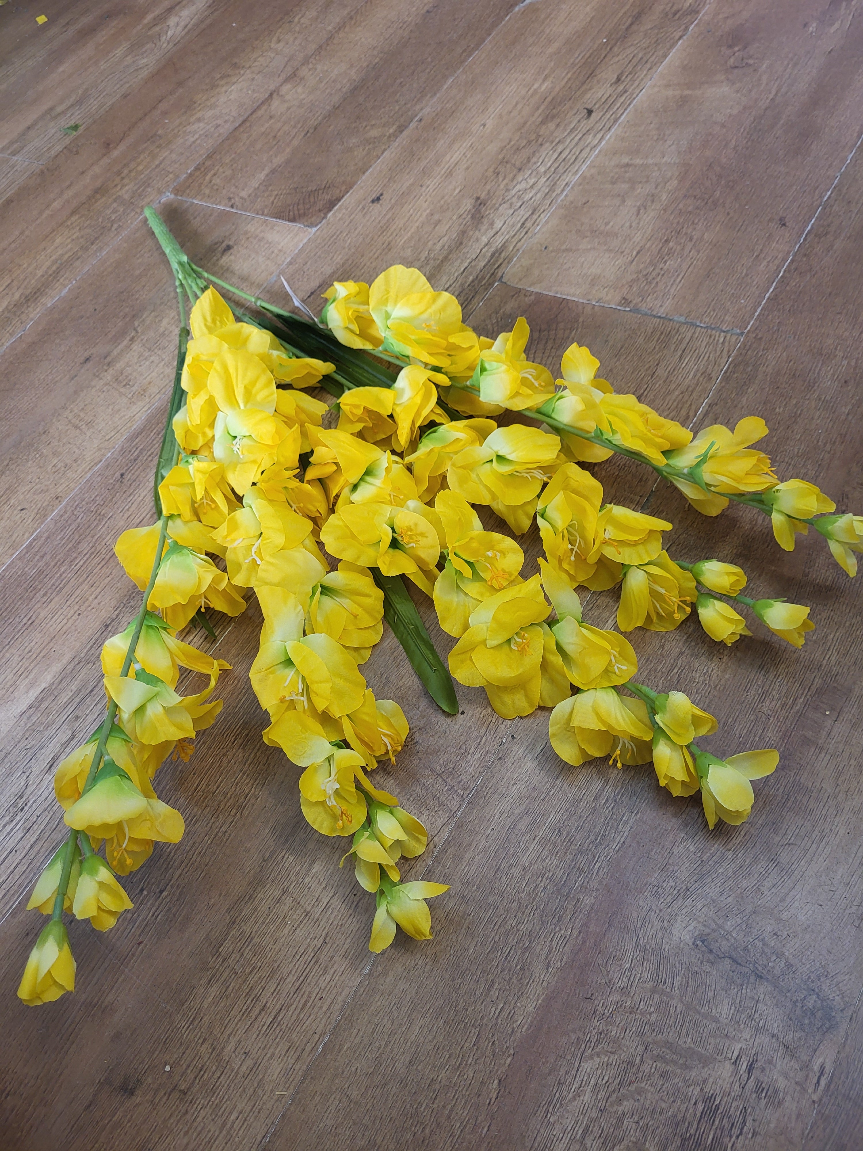 Large 5 stemmed bunch of yellow gladioli image 1