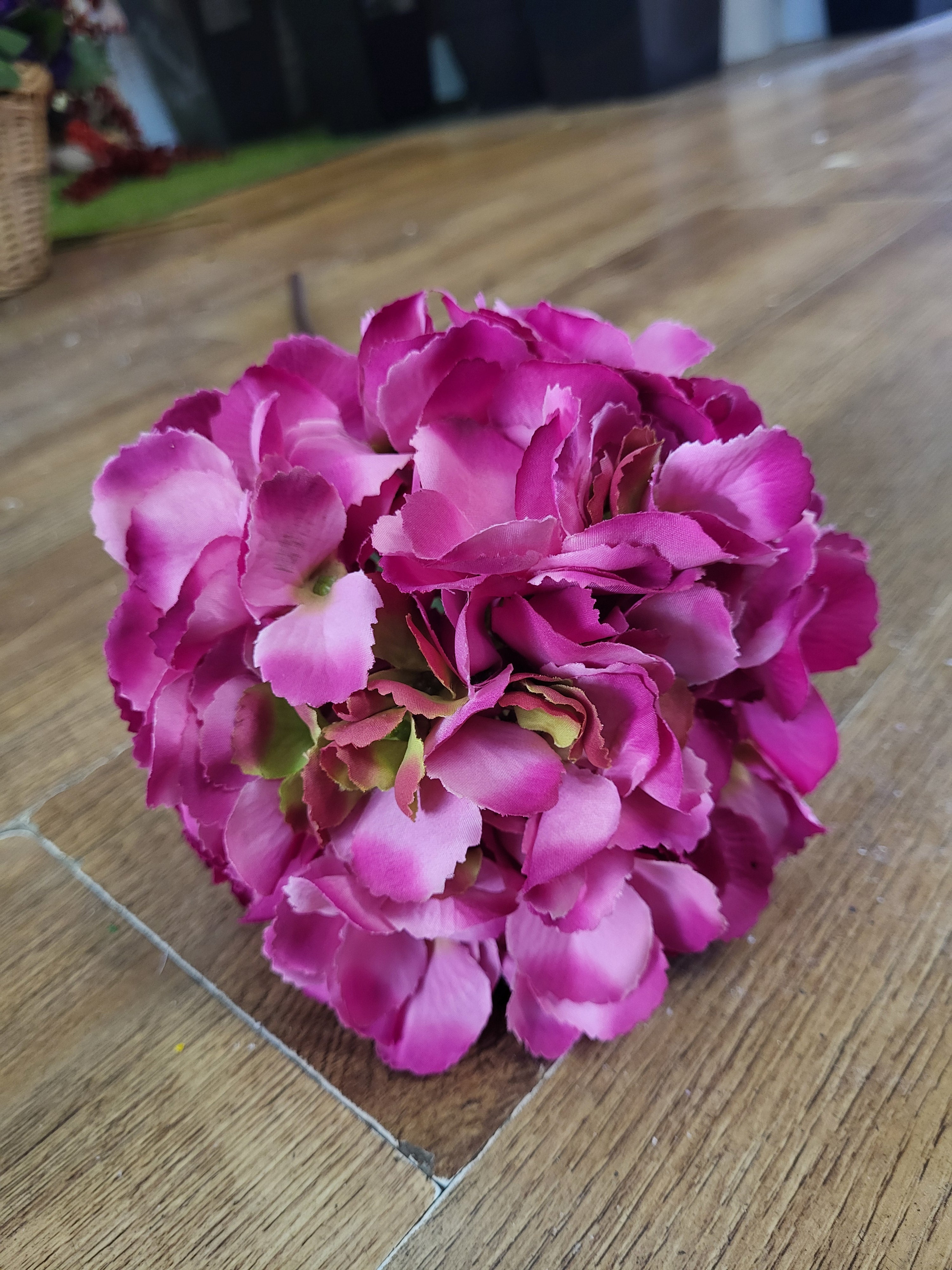Long stem hot pink mophead hydrangea  image 2