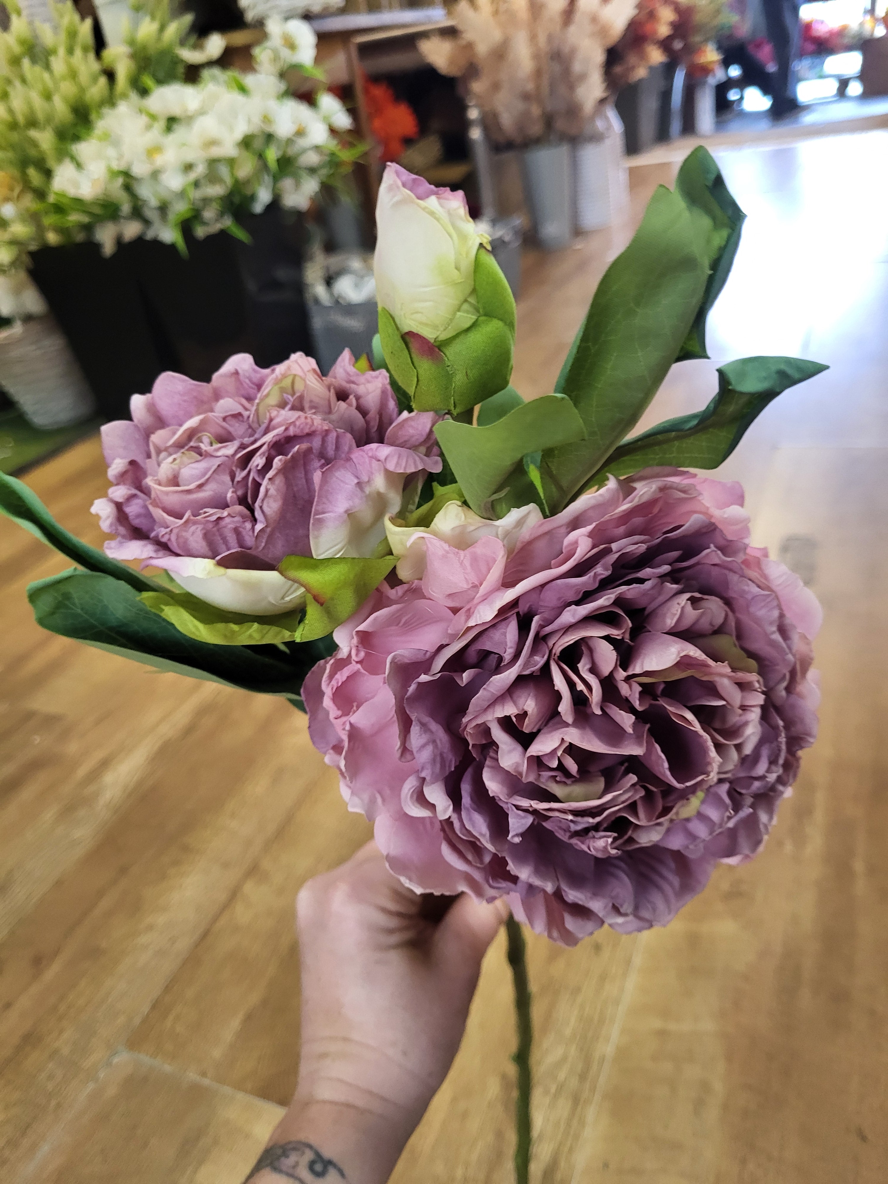 Dried inspired Vintage Mauve Eleanor peony  image 1