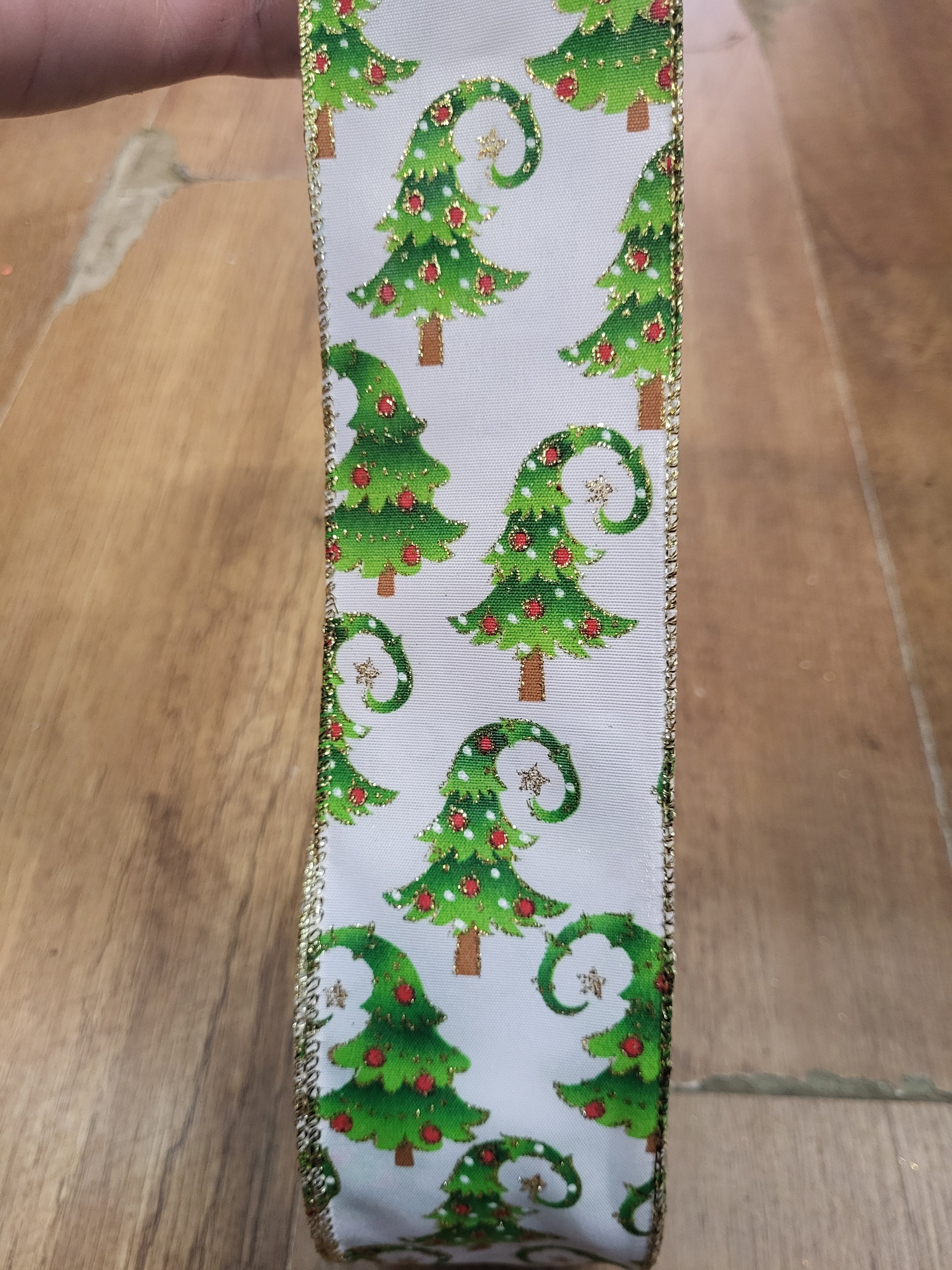 Christmas tree wired ribbon  - 10 metres image 1
