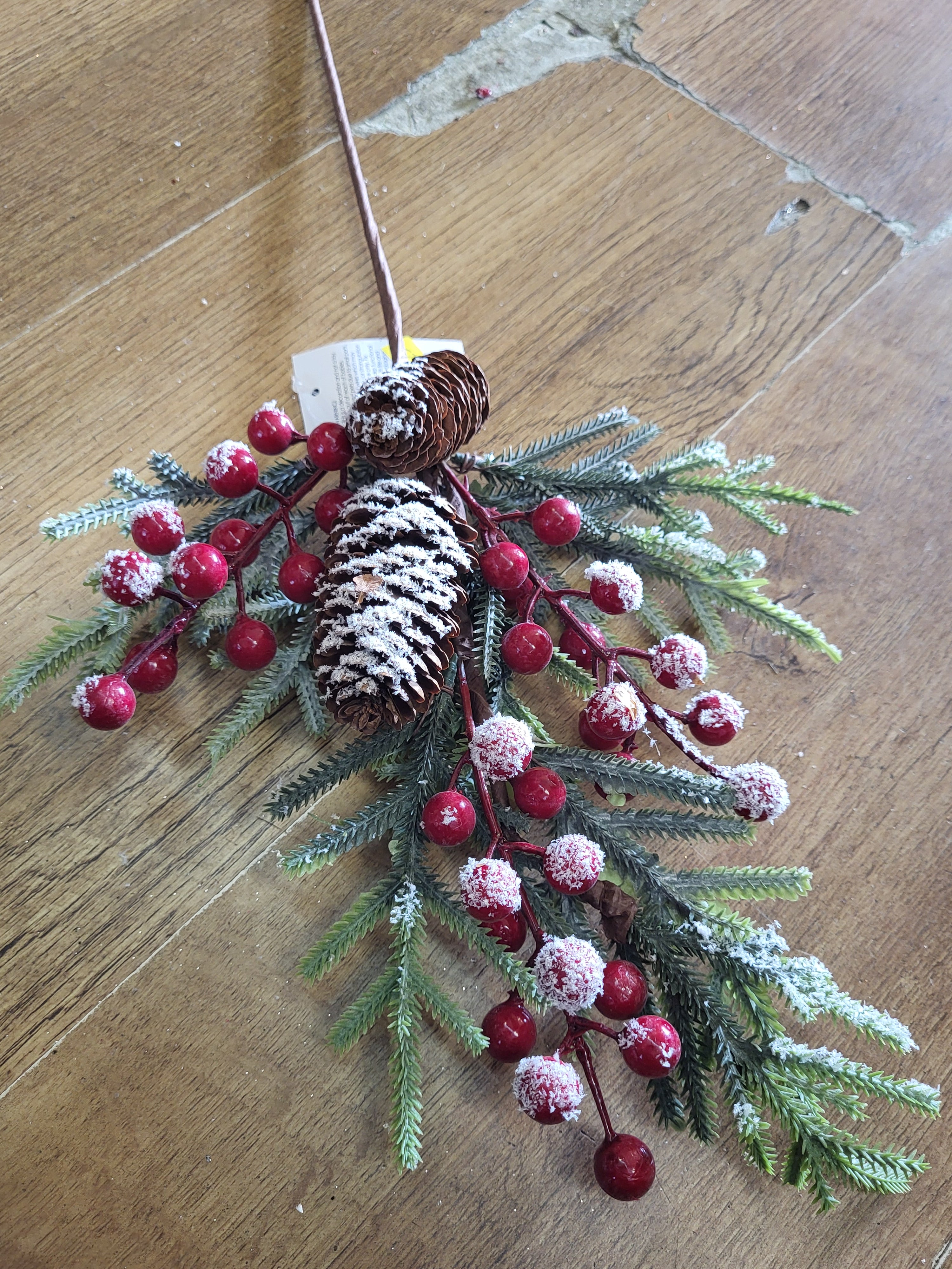 Frosted cones and berries with foliage branch  image 2