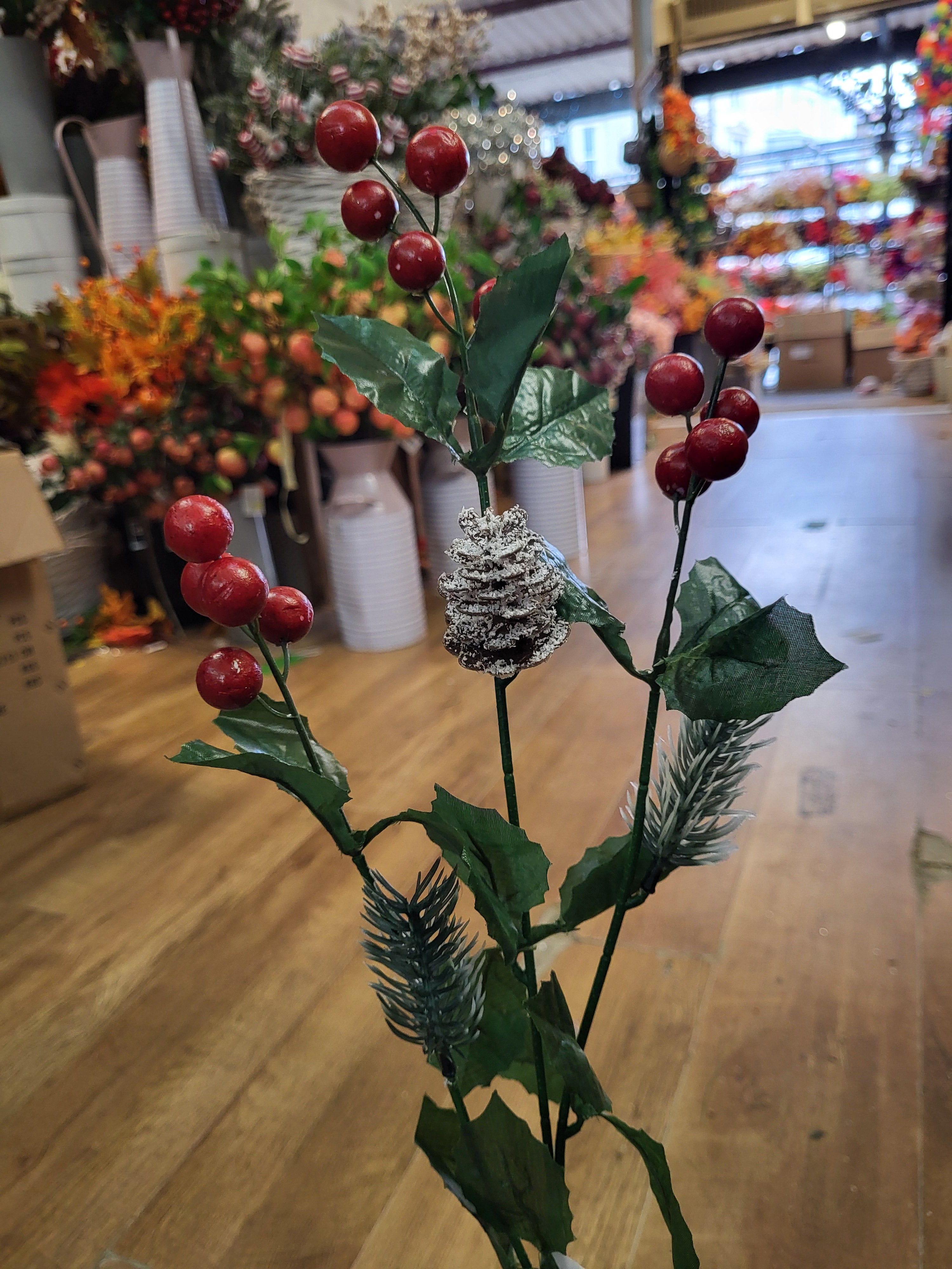 Long stem berries and cone/thistle  image 1