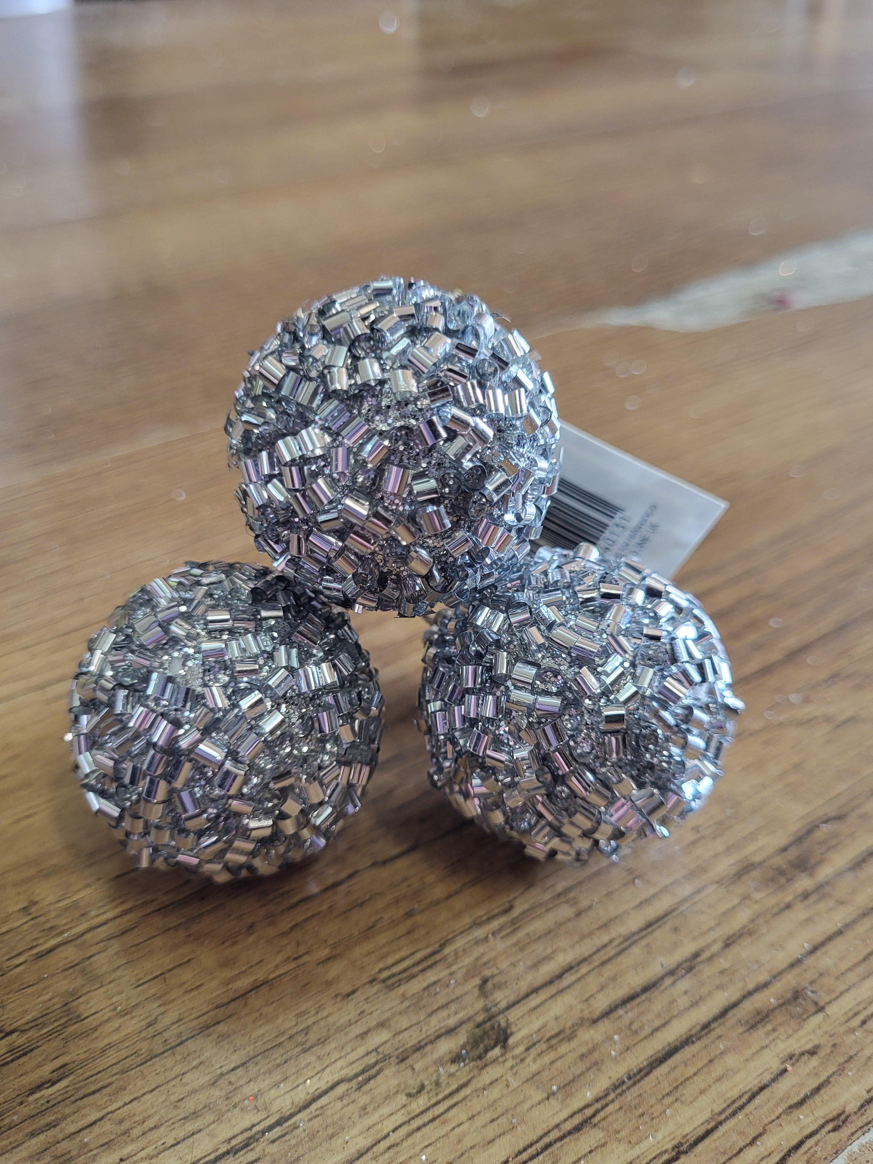 Silver beaded triple  bauble pick image 0