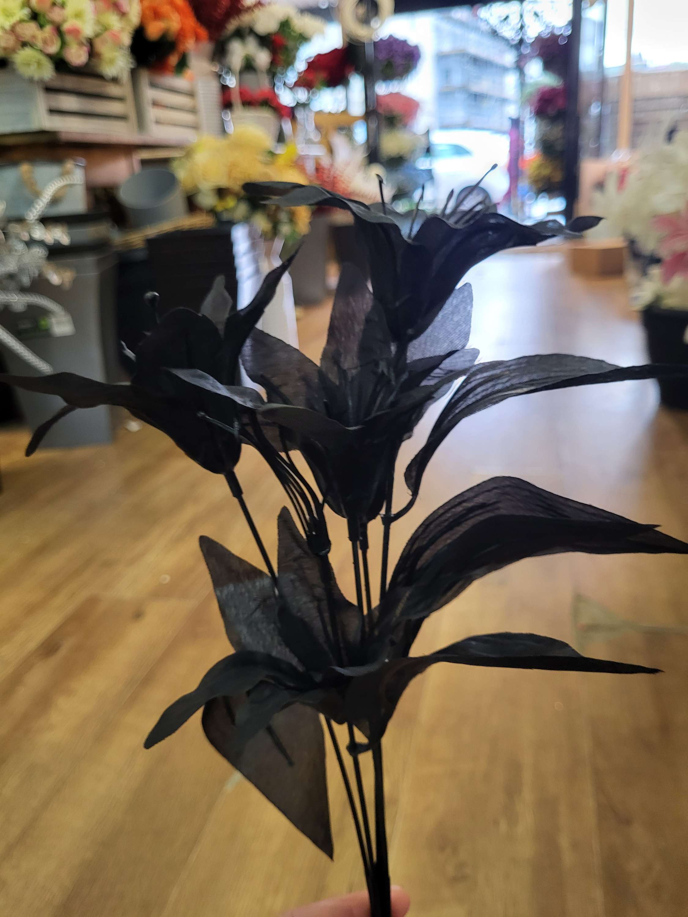 Black flowers  - 4 styles available image 5