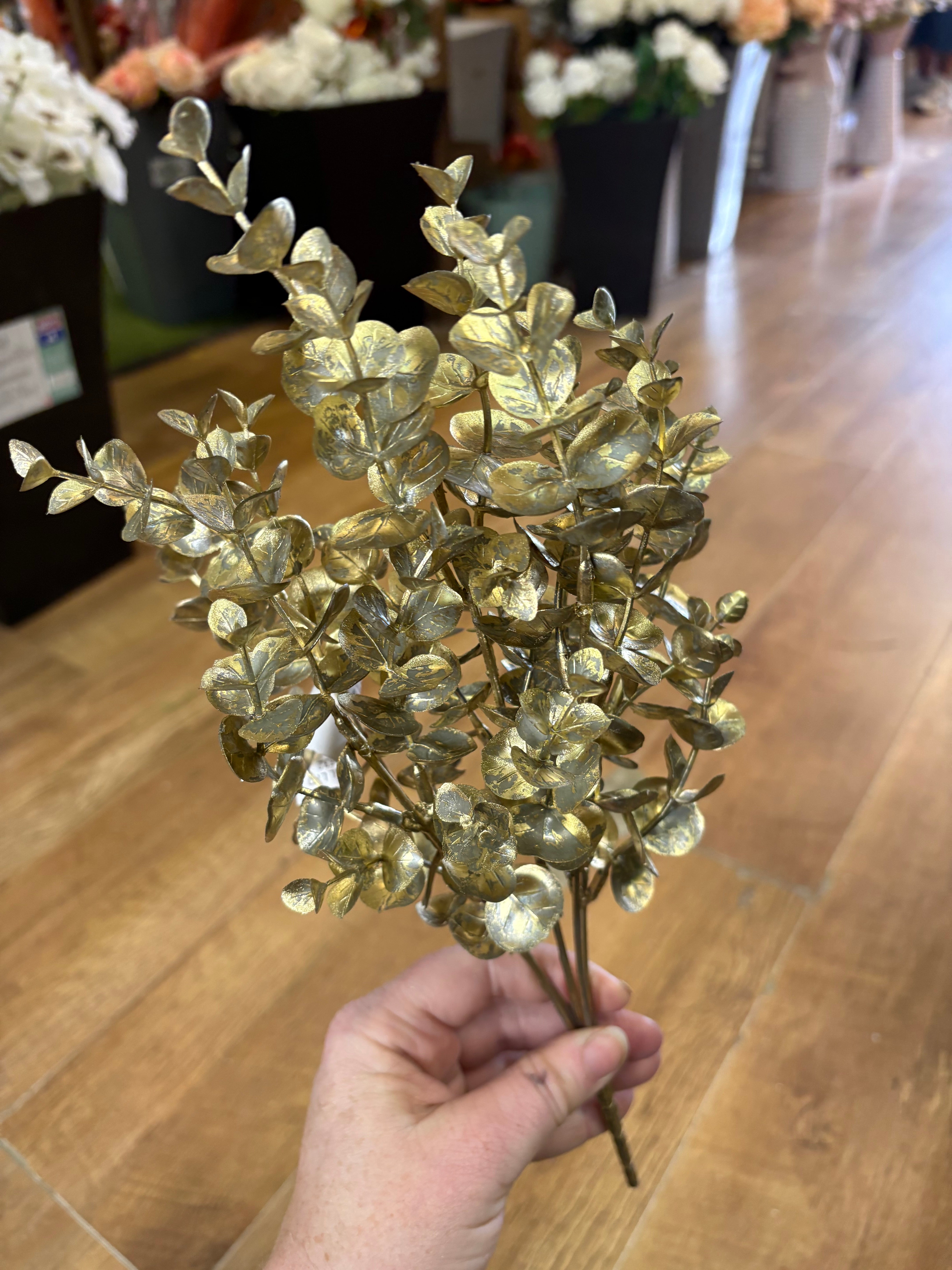 Metallic eucalyptus bunch - 3 colours available