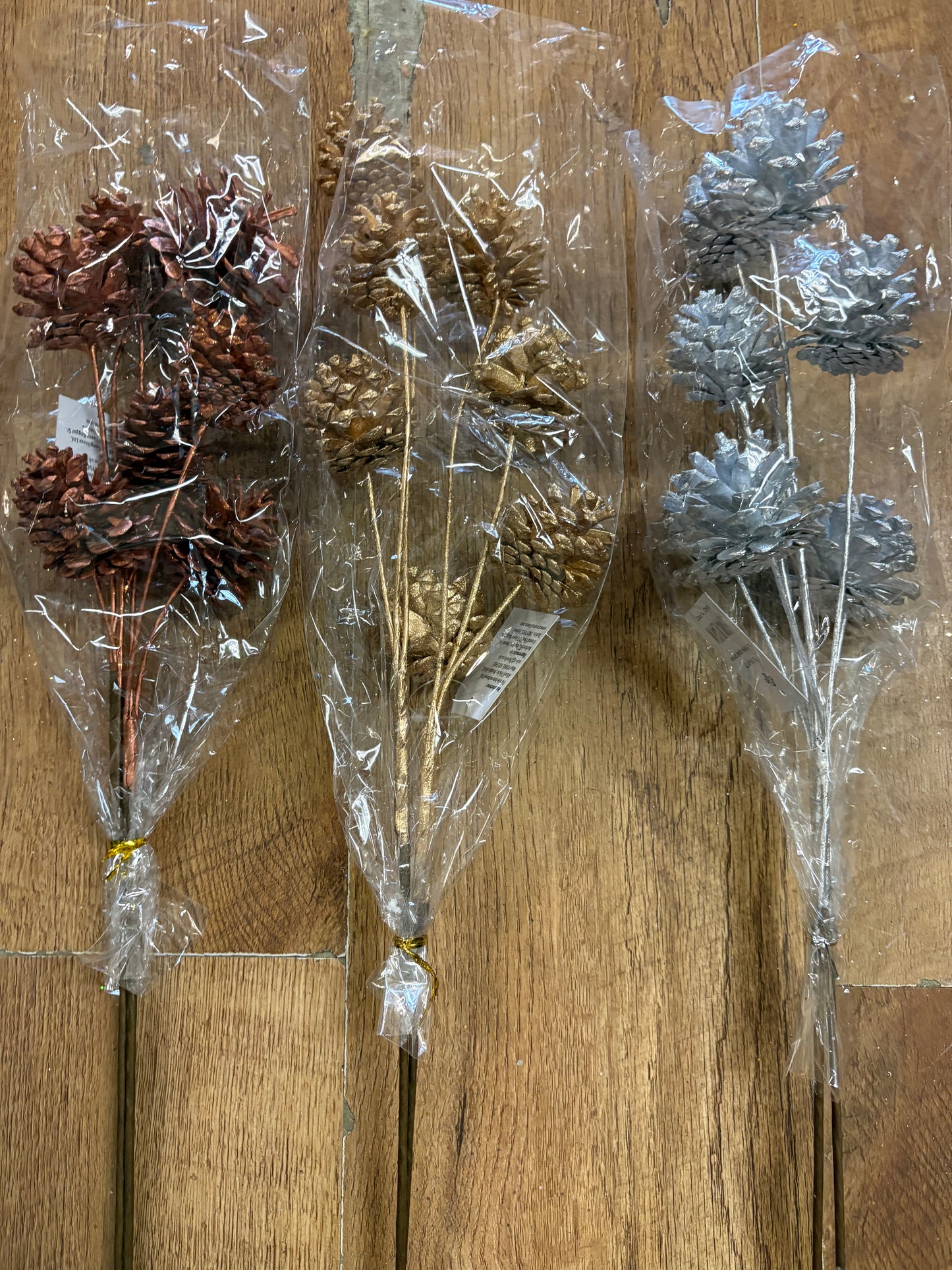 long stem glittered cones - 3 colours available