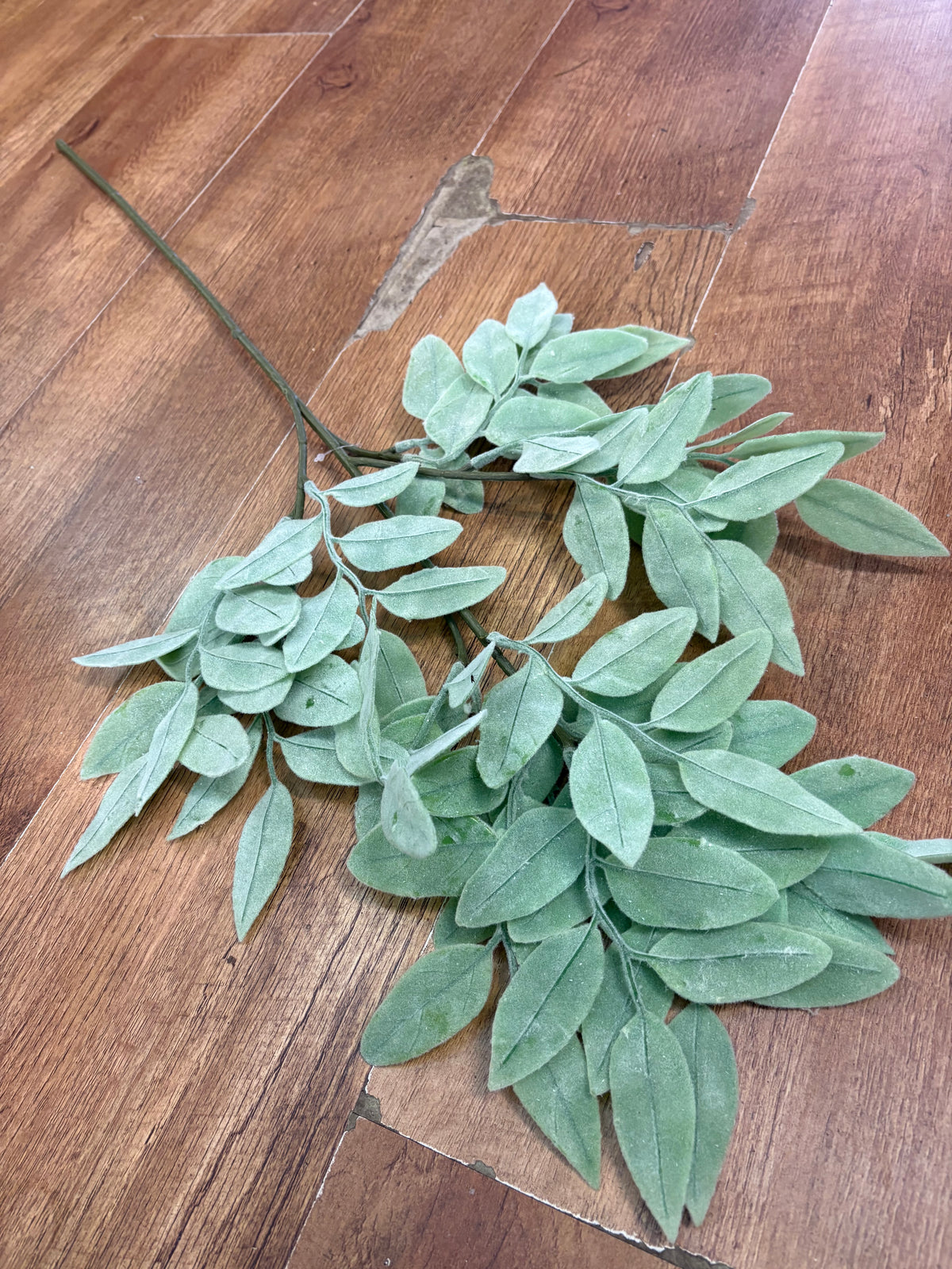 74cm flocked sage leaf spray