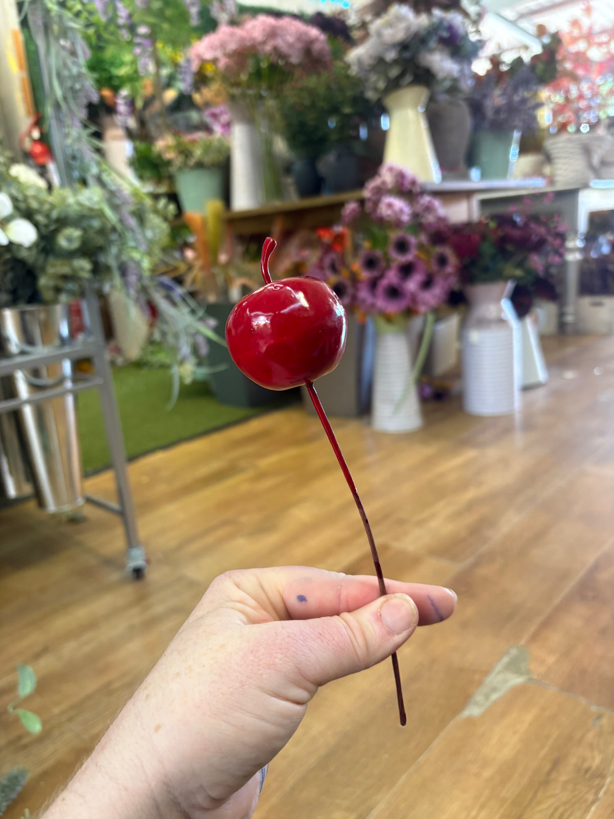 Glossy red apple pick