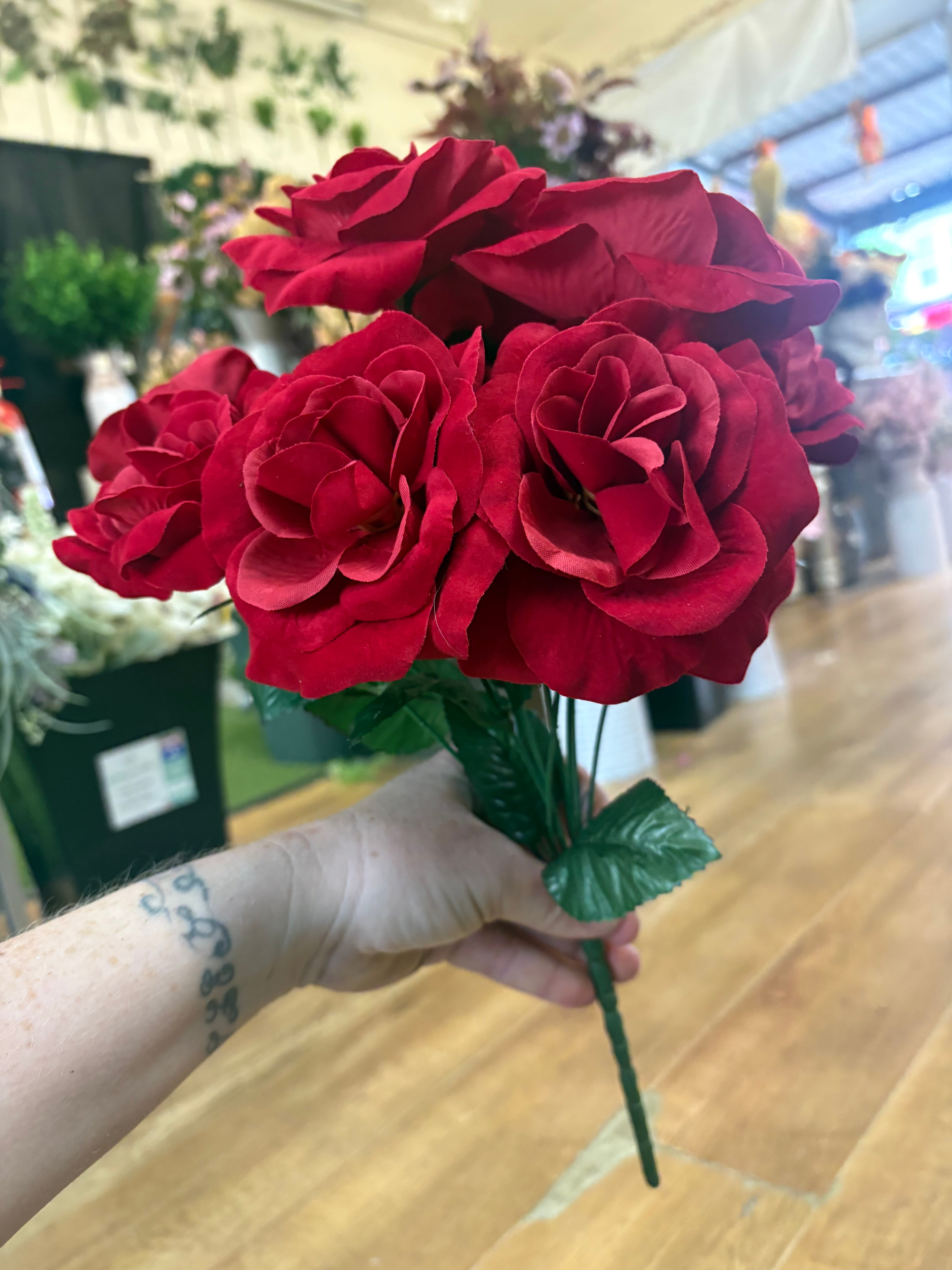 Red velvet rose bouquet