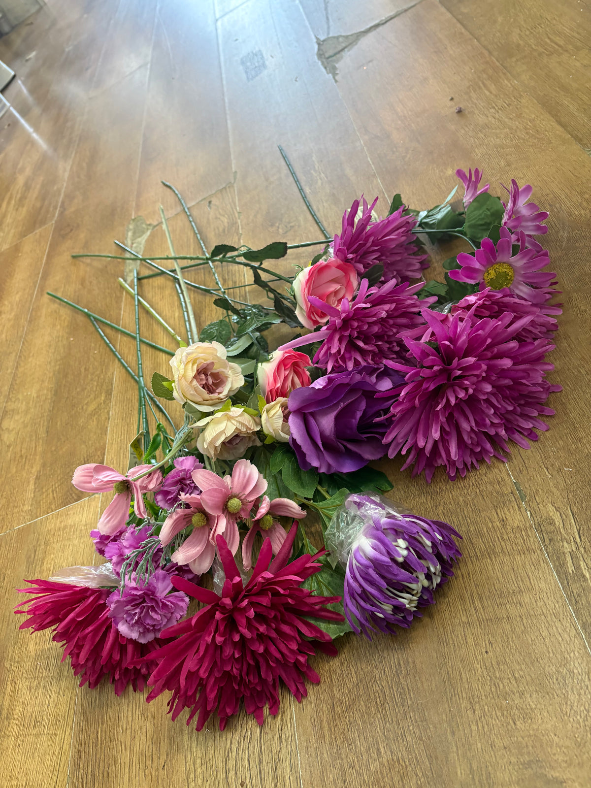 Long stem pink and purple clearance bundle