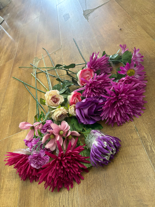 Long stem pink and purple clearance bundle