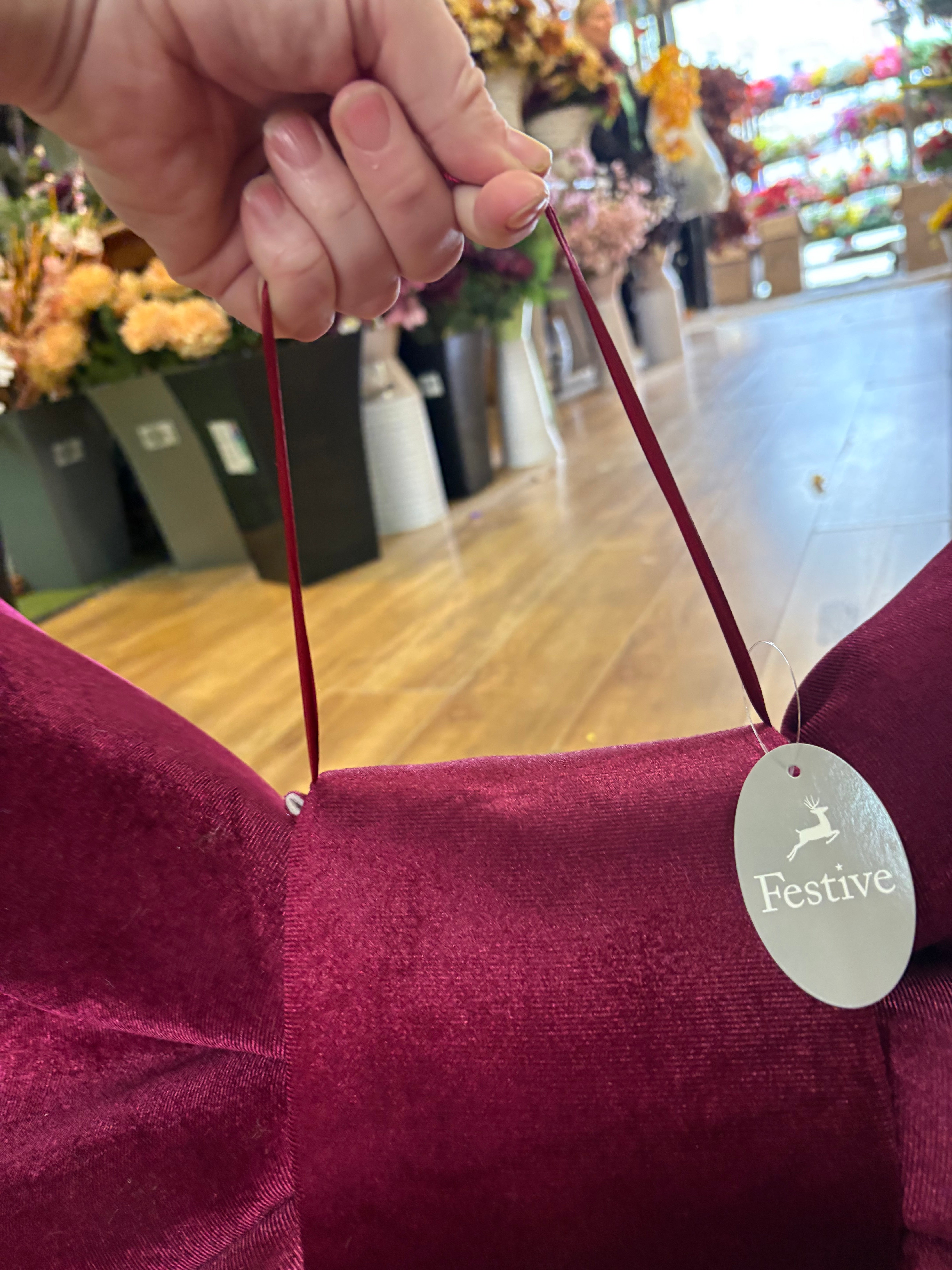 Giant 92cm Burgundy Christmas Bow