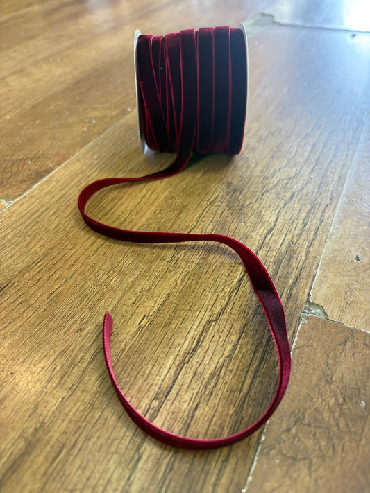 10m burgundy velvet 1cm (10mm) ribbon