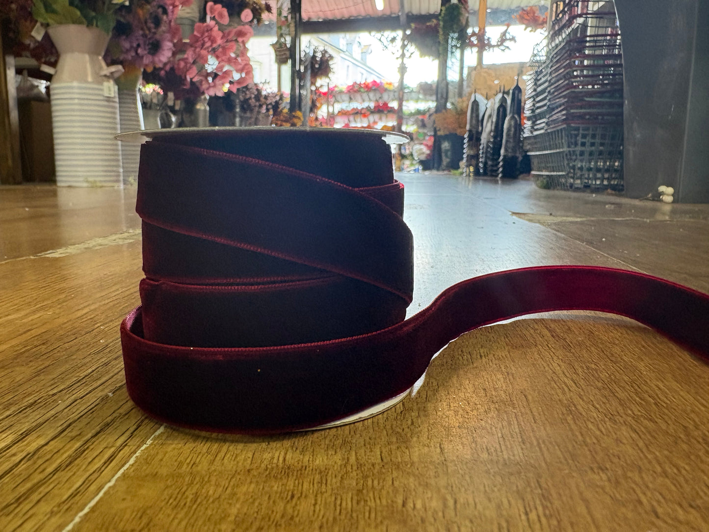 5m burgundy velvet 2cm (20mm) ribbon