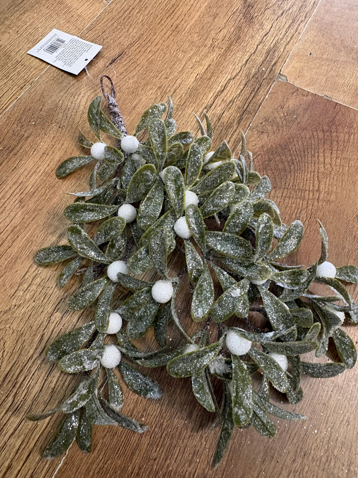 27cm frosted mistletoe swag
