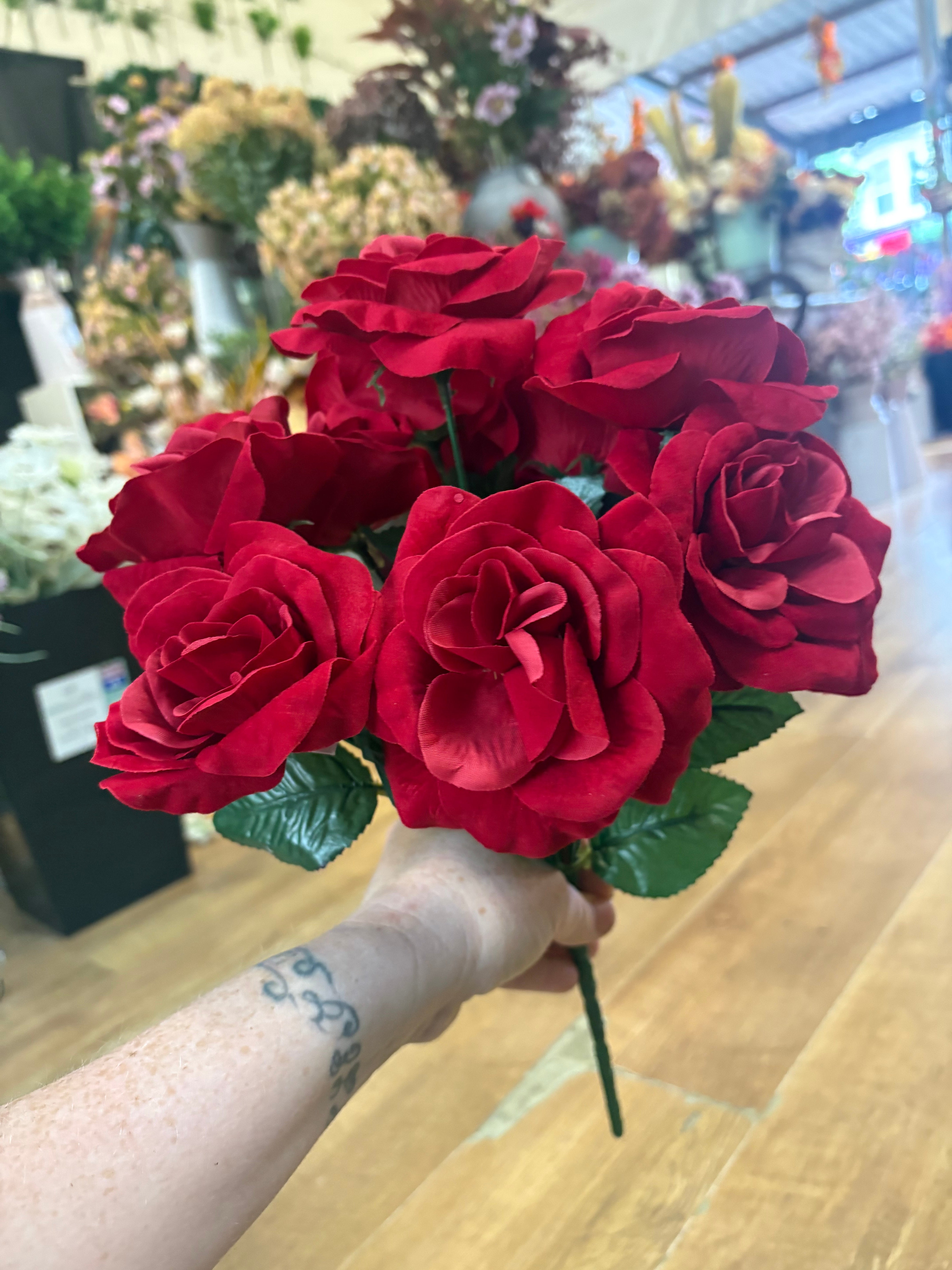 Red velvet rose bouquet