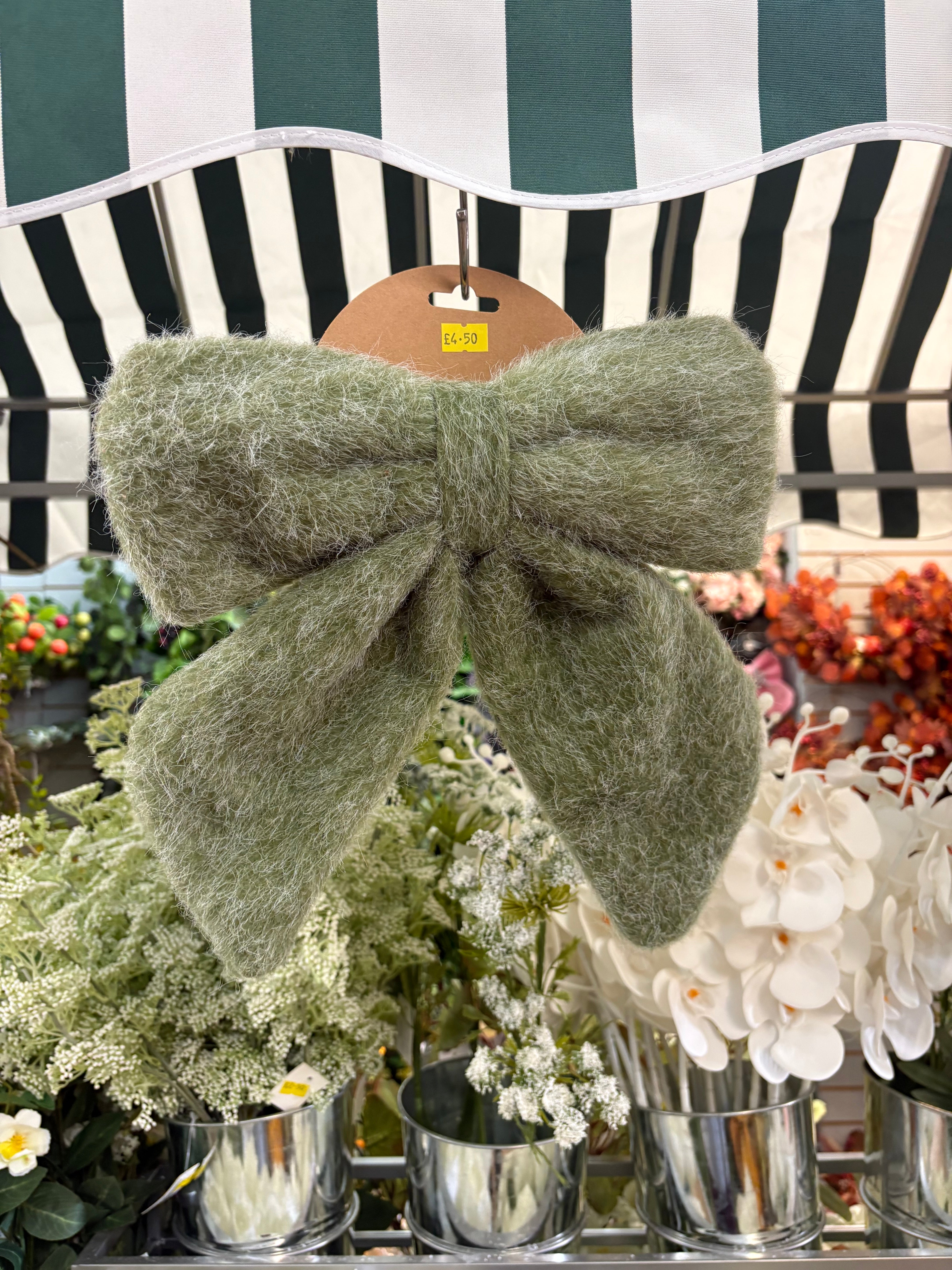 Medium green fleece Christmas bow