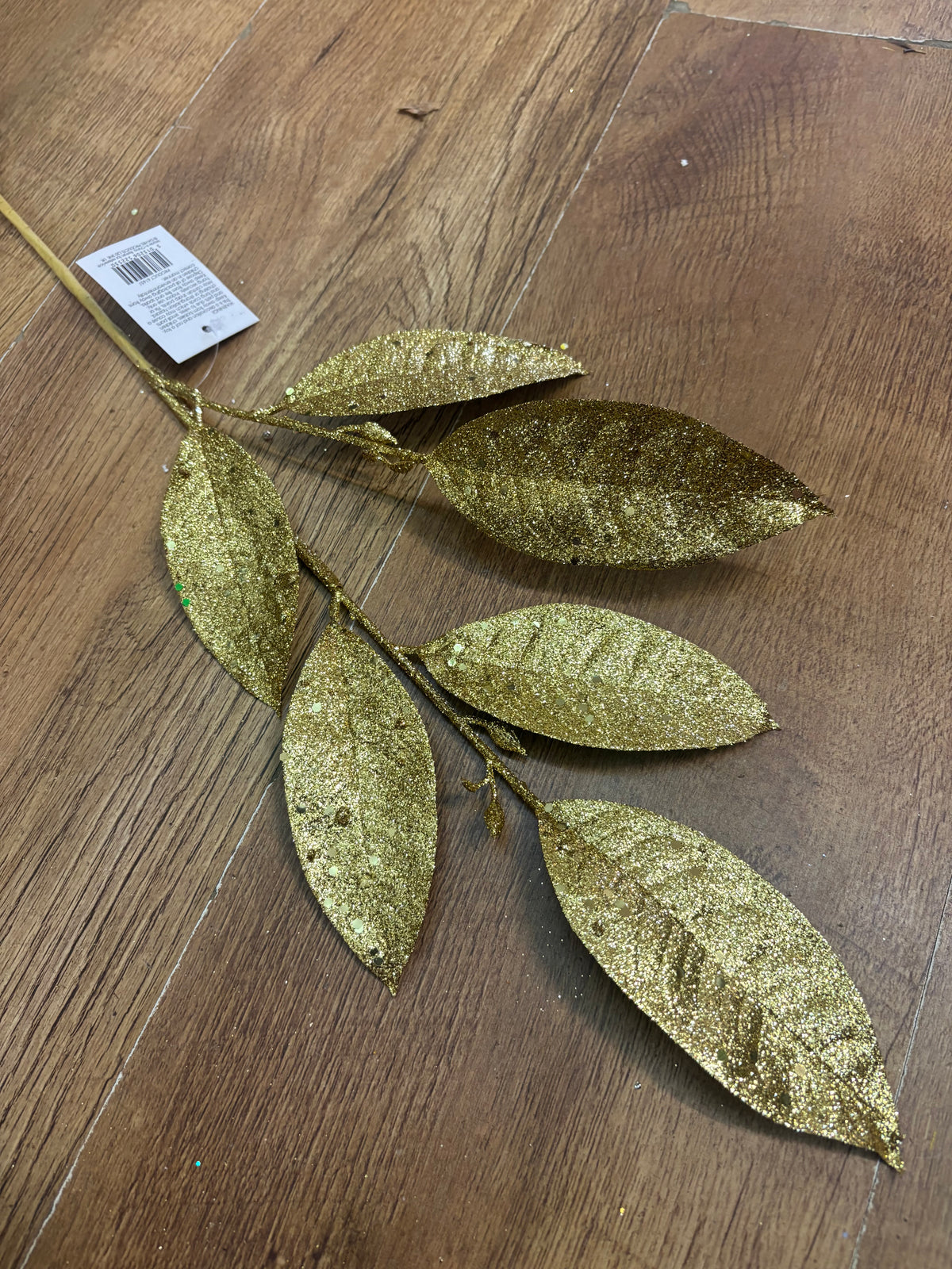Long stem gold glittered foliage