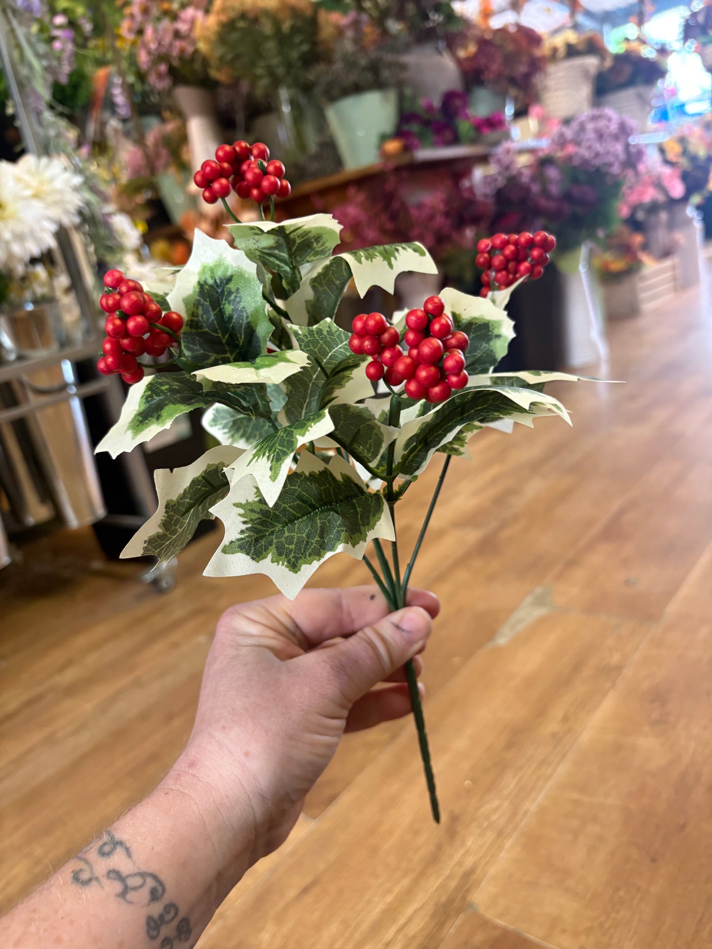 Variegated holly bunch