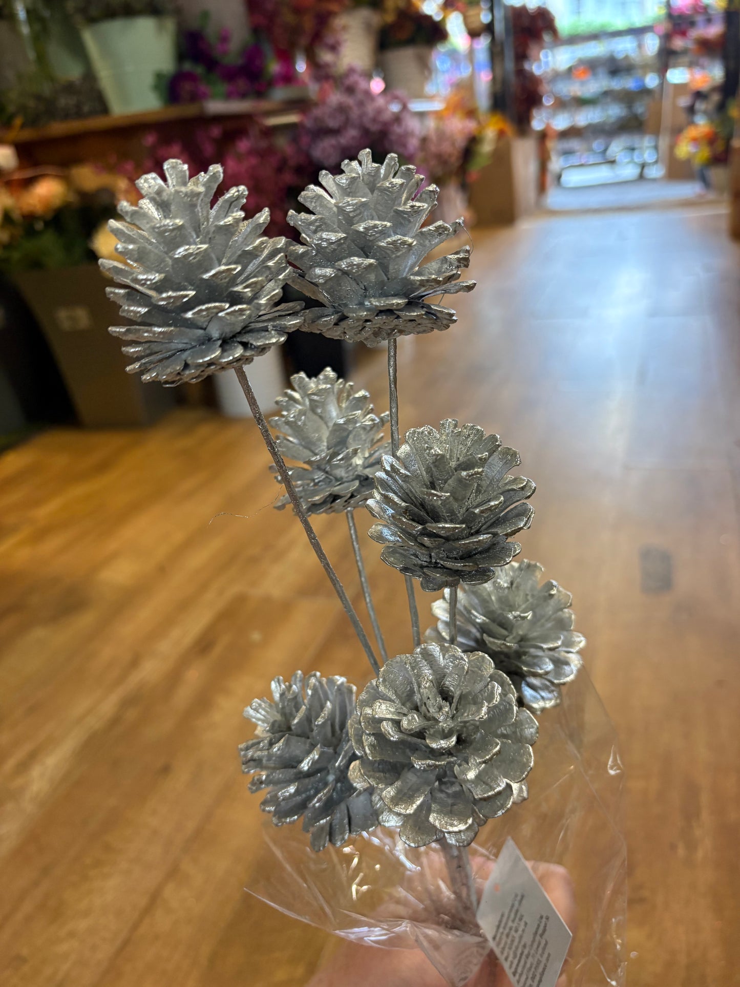 long stem glittered cones - 3 colours available