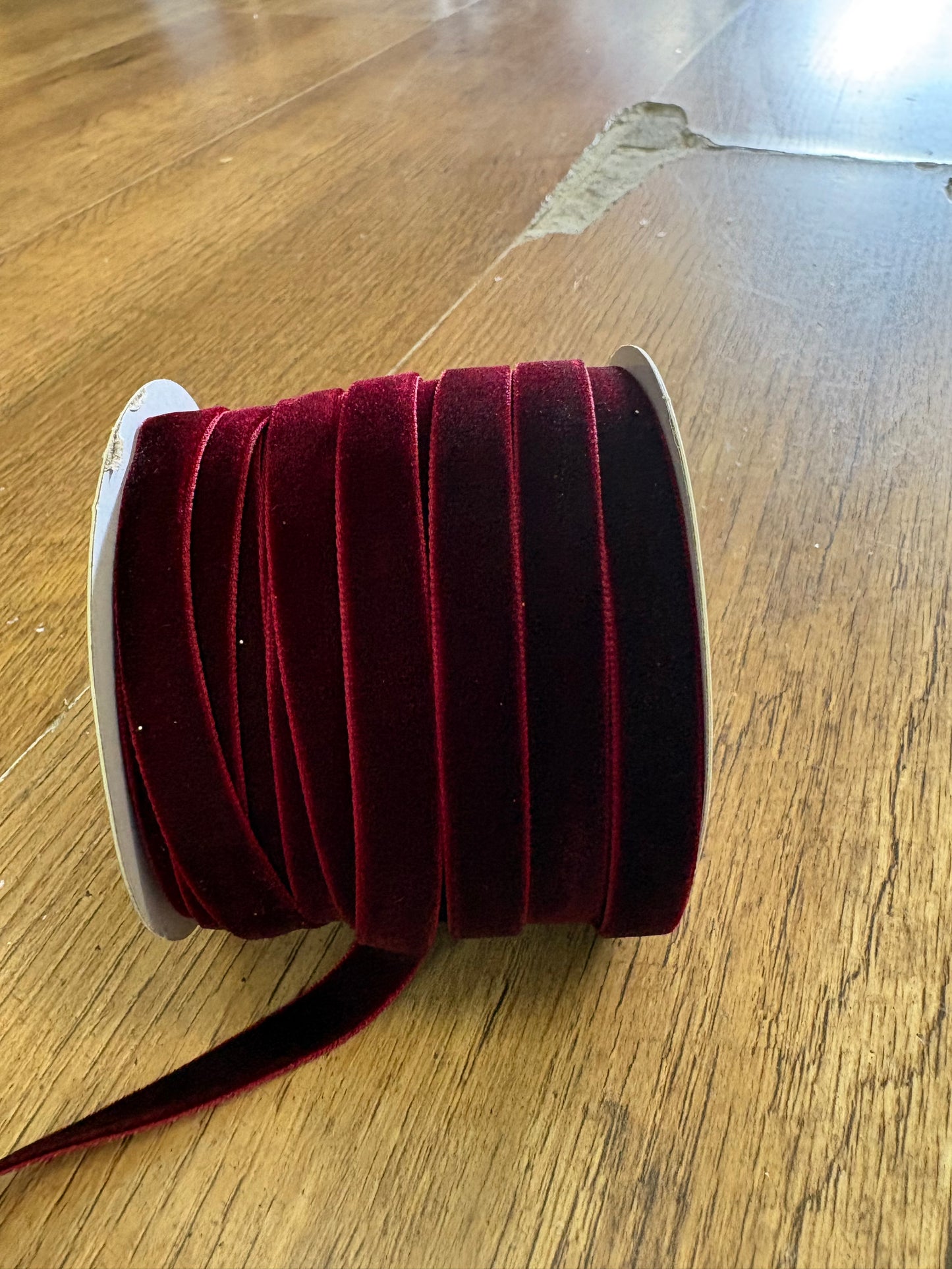 10m burgundy velvet 1cm (10mm) ribbon