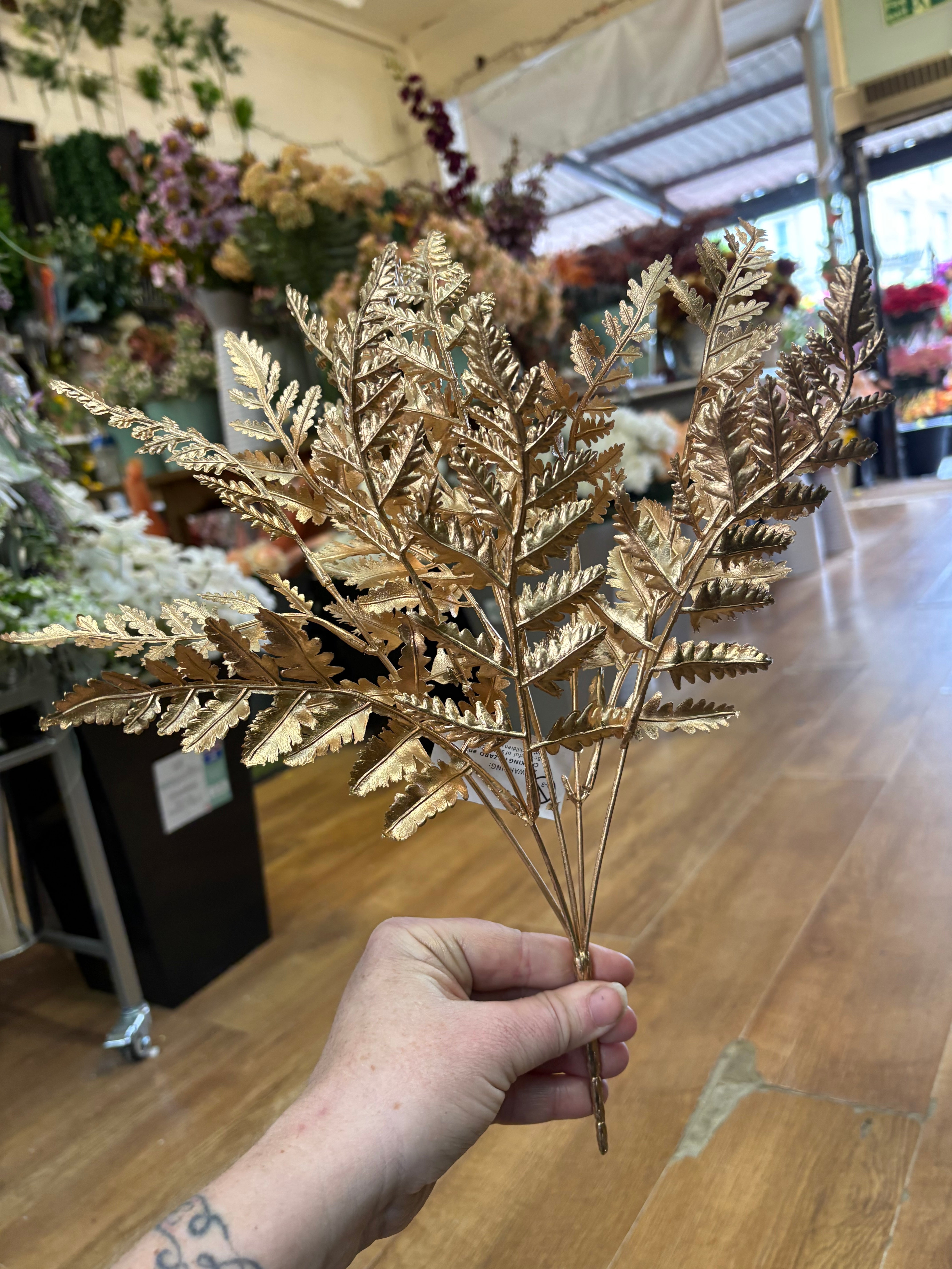 Metallic fern bunch - 3 colours available