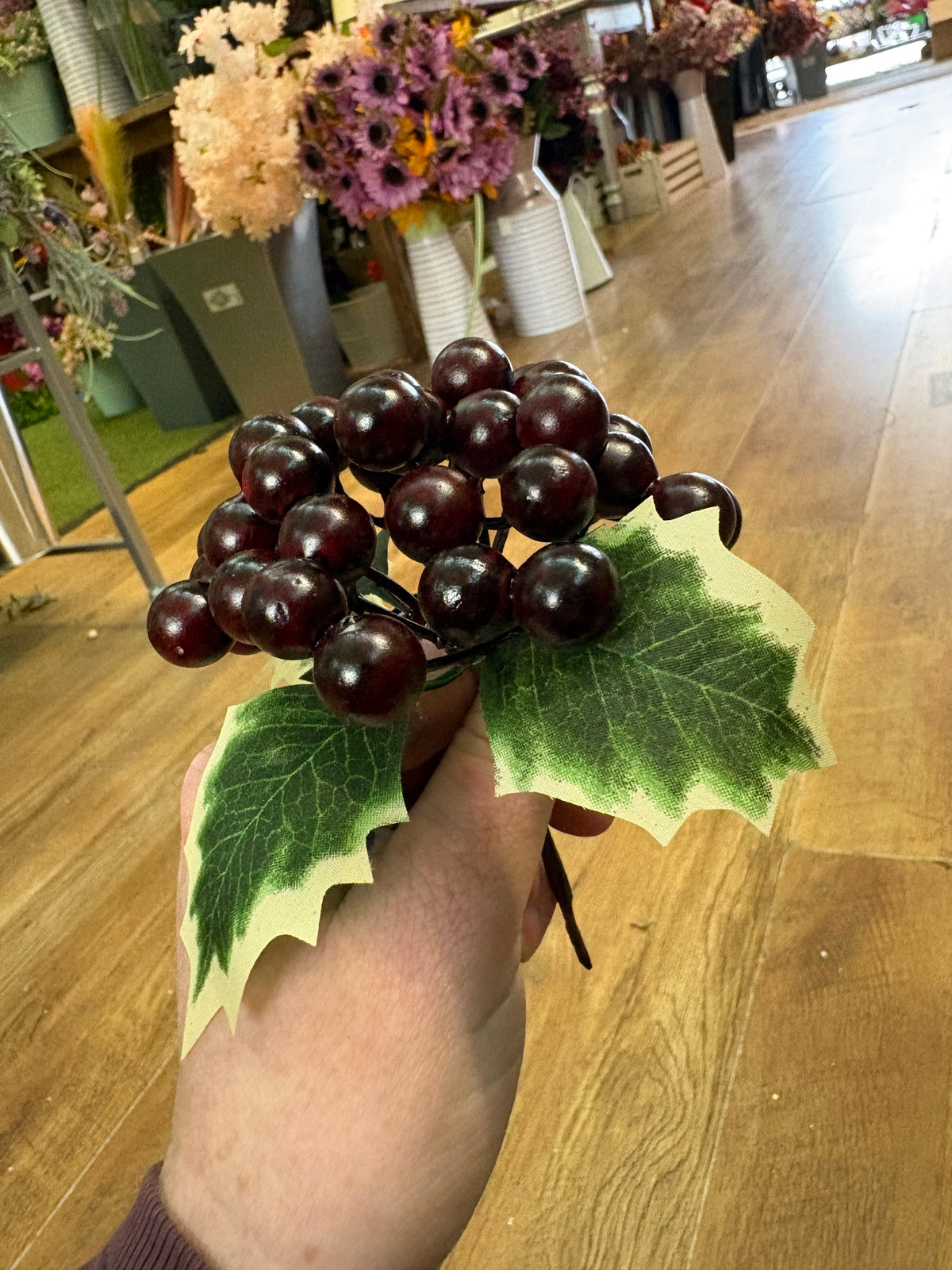 Dark burgundy berry pick