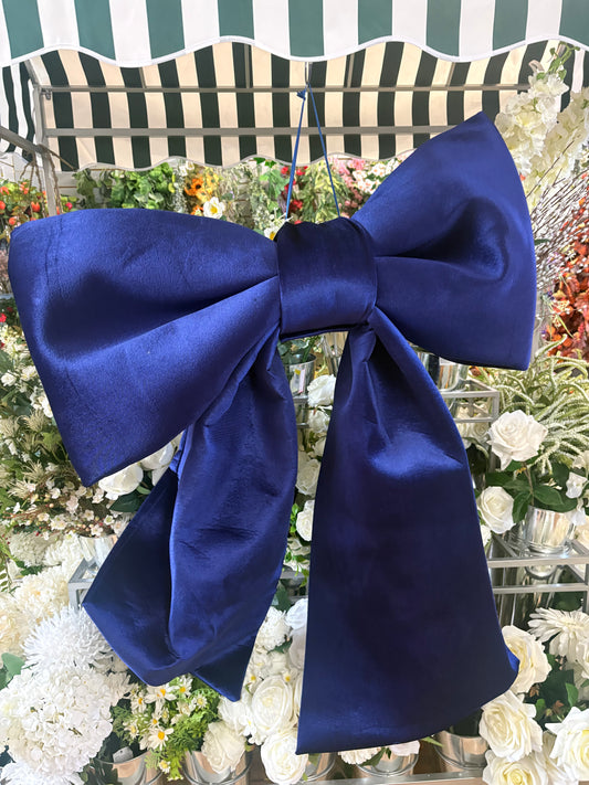 Gigantic 115cm dark blue velvet Christmas bow