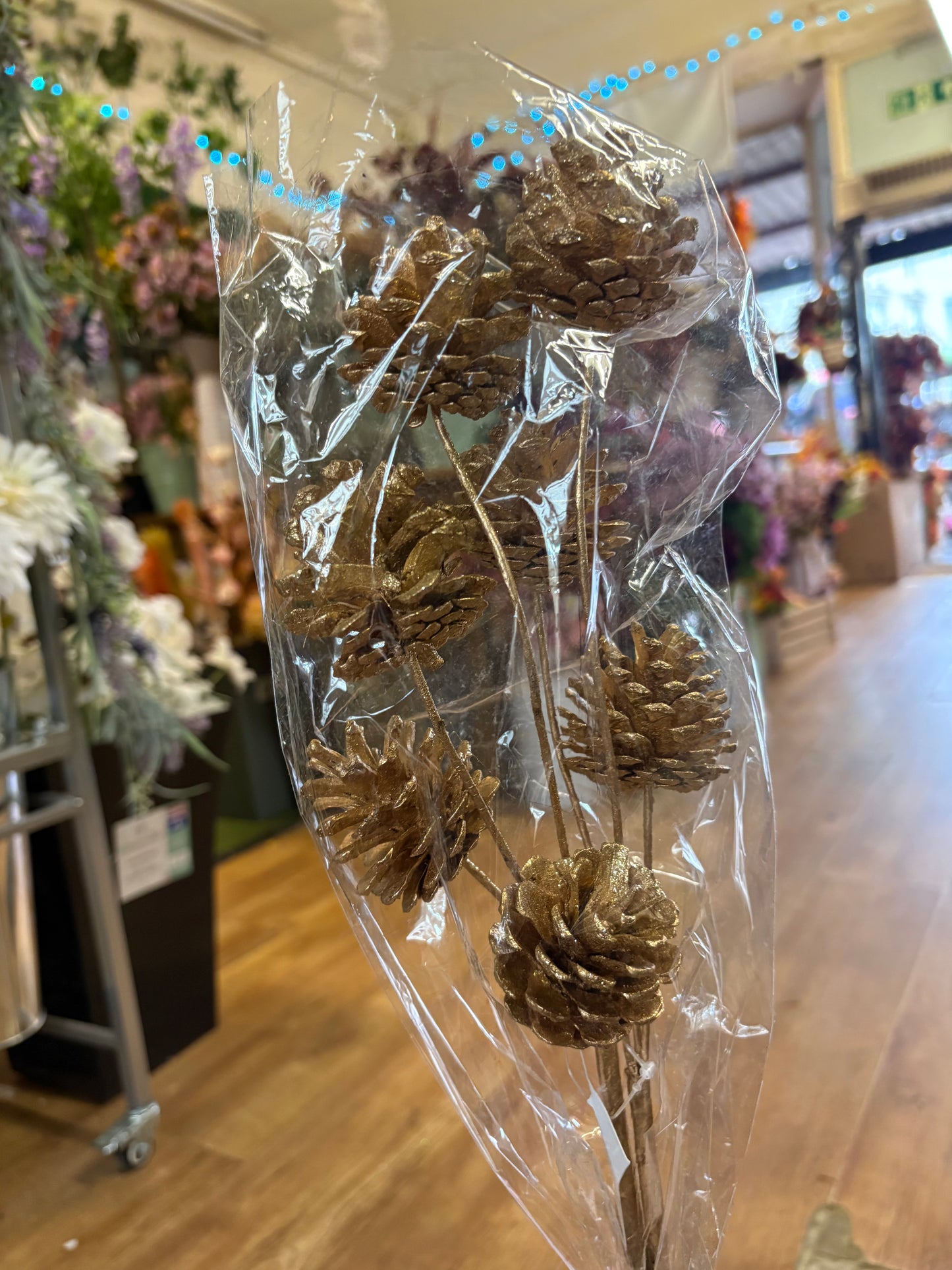 long stem glittered cones - 3 colours available