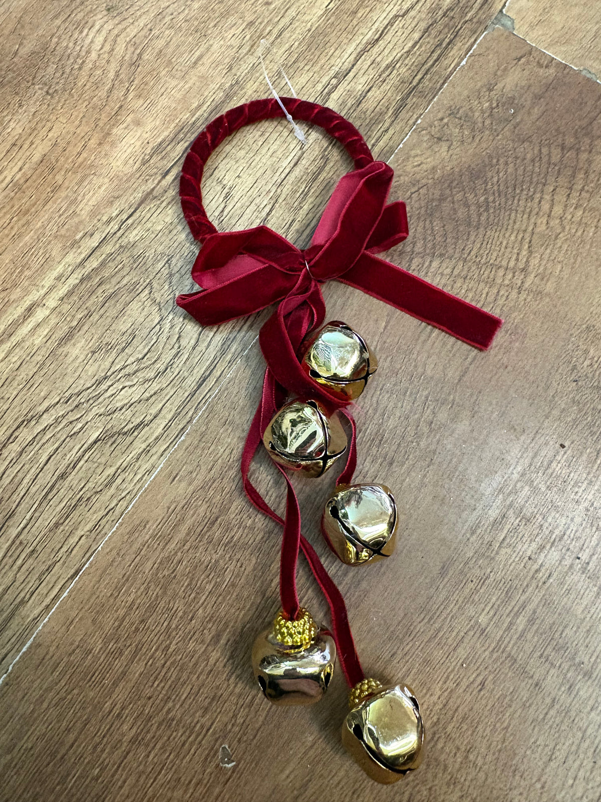 28cm burgundy velvet and gold bell hanger