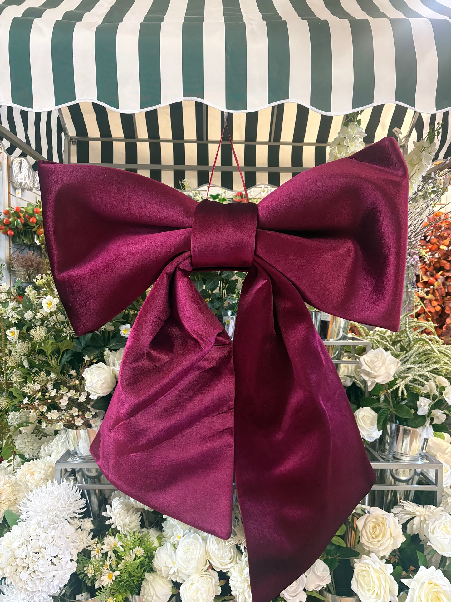 Gigantic 115cm burgundy velvet Christmas bow