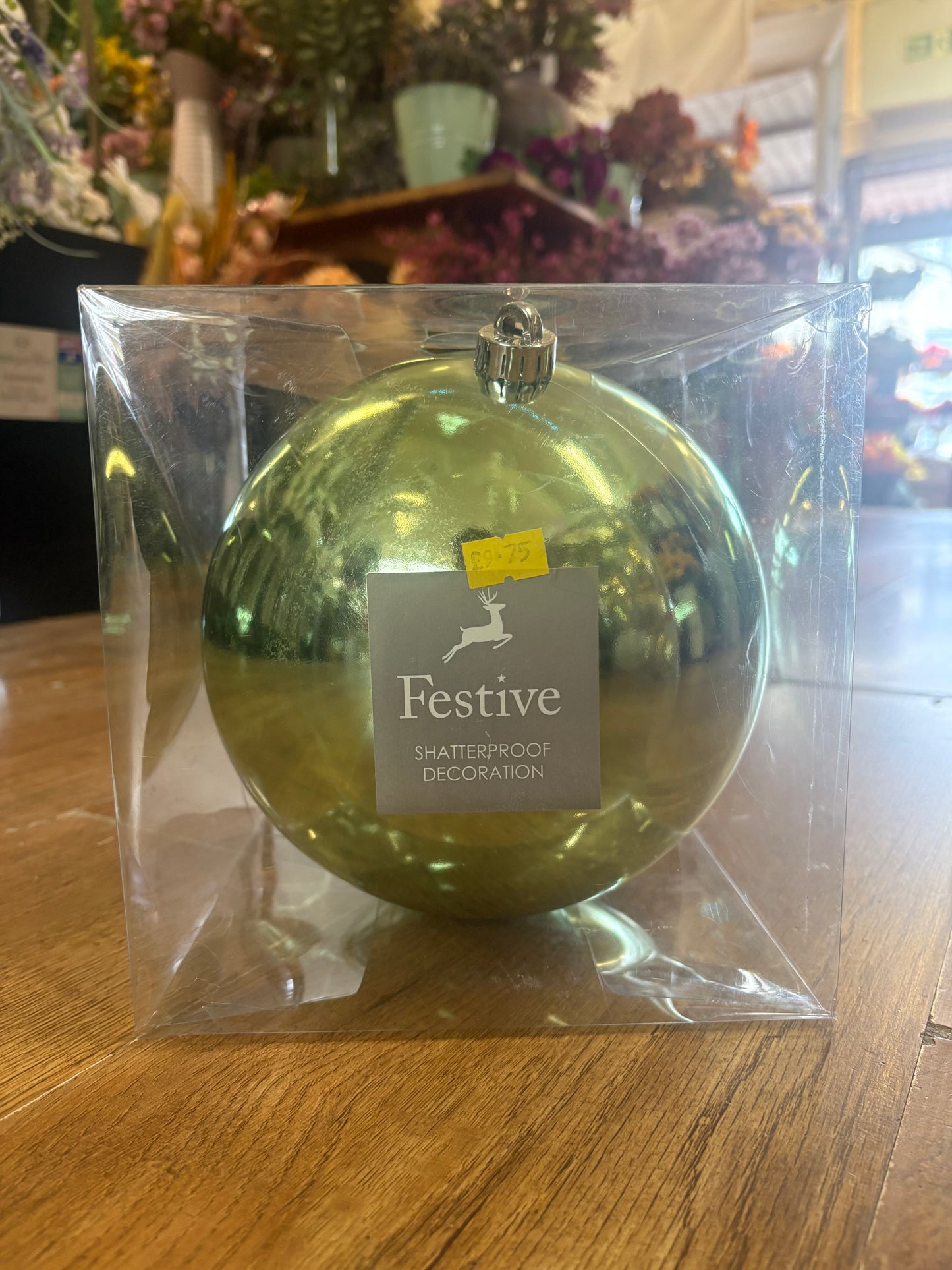 Large 20cm green bauble
