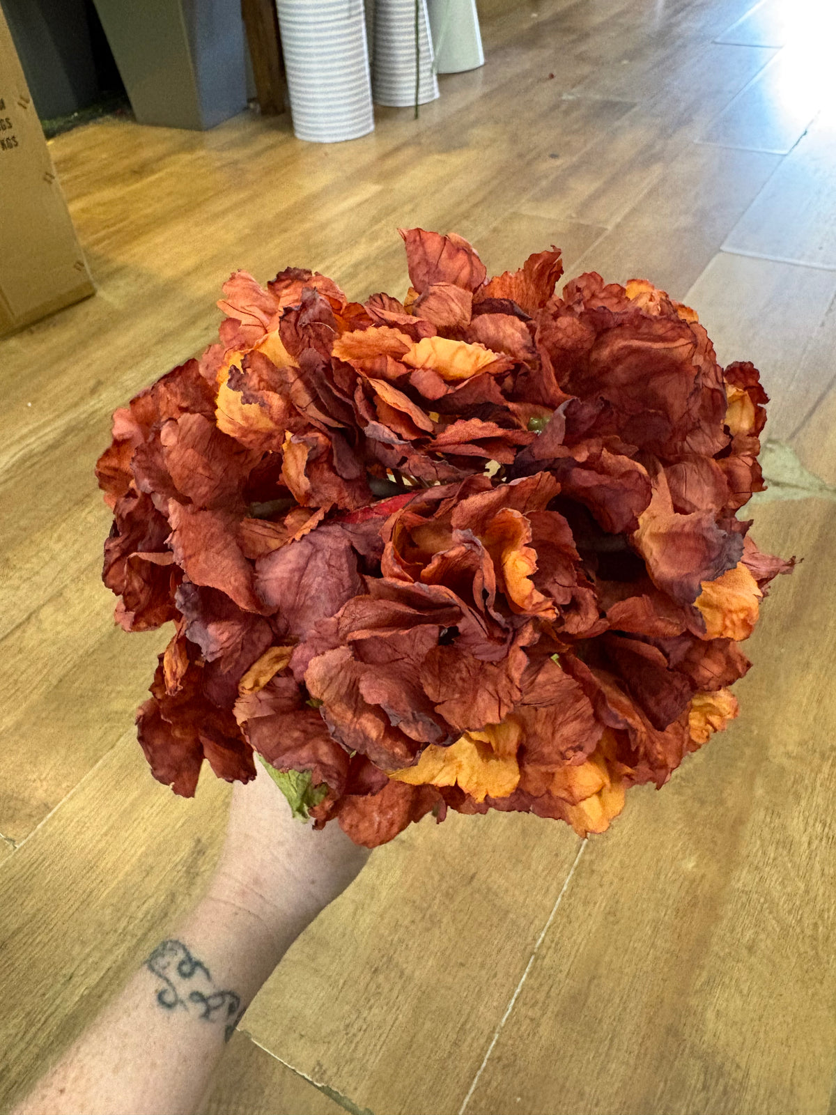 Dried inspired Russet hydrangea stem