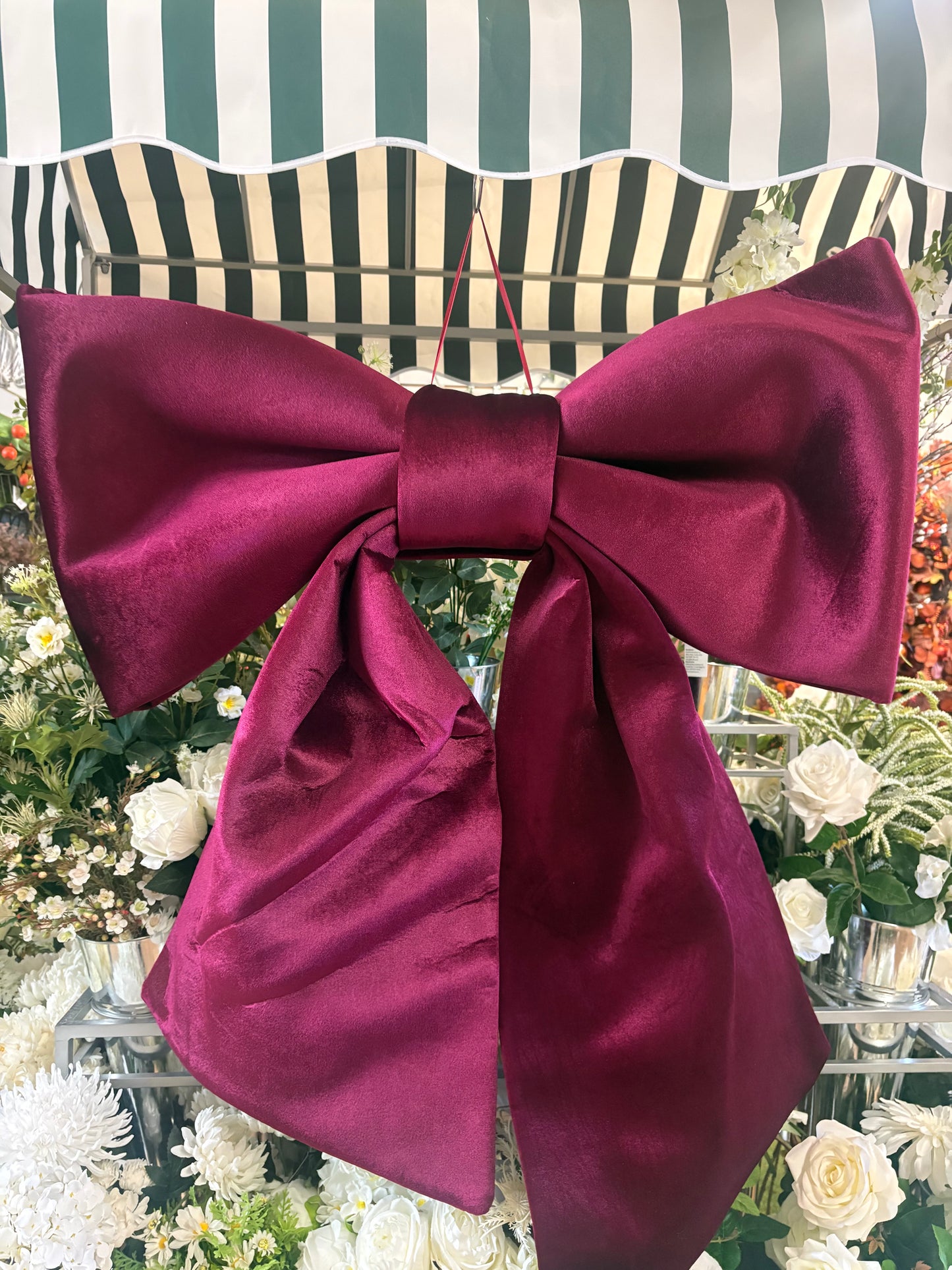 Gigantic 115cm burgundy velvet Christmas bow