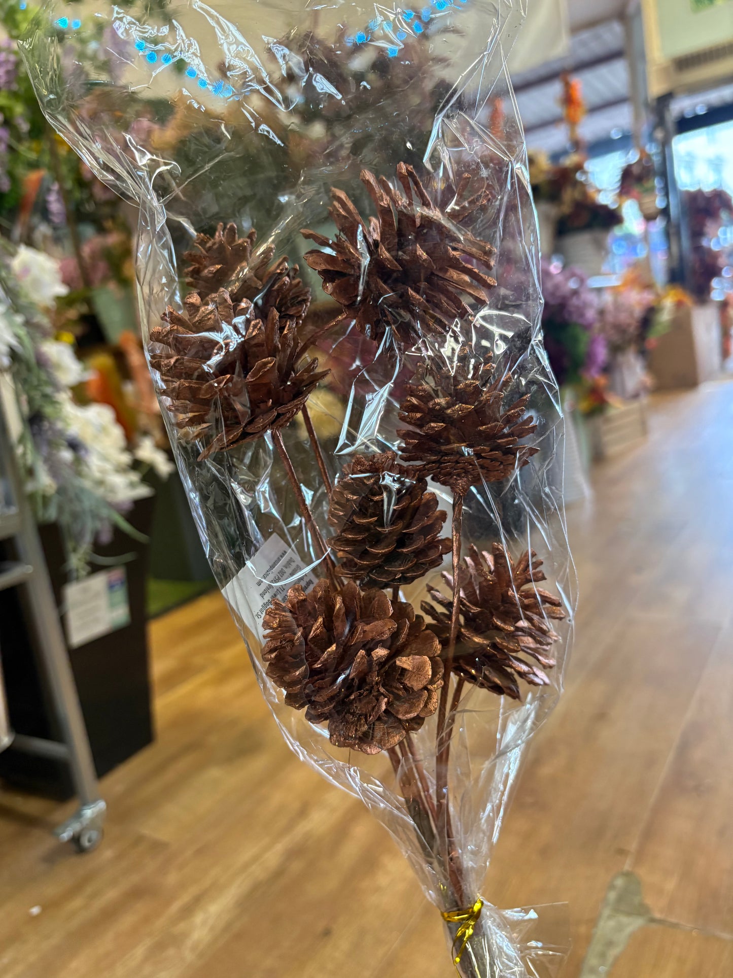 long stem glittered cones - 3 colours available