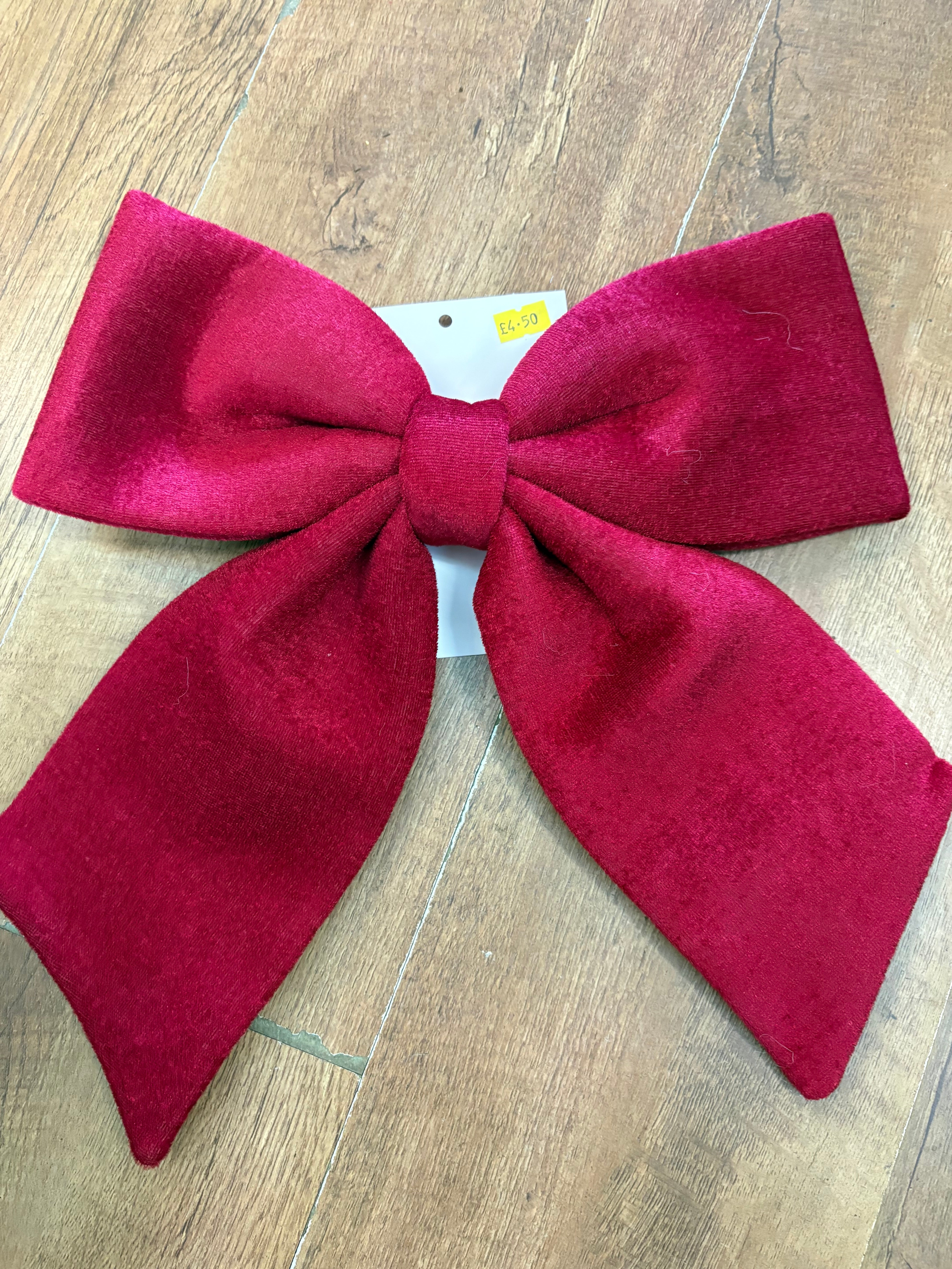 Medium red velvet Christmas bow