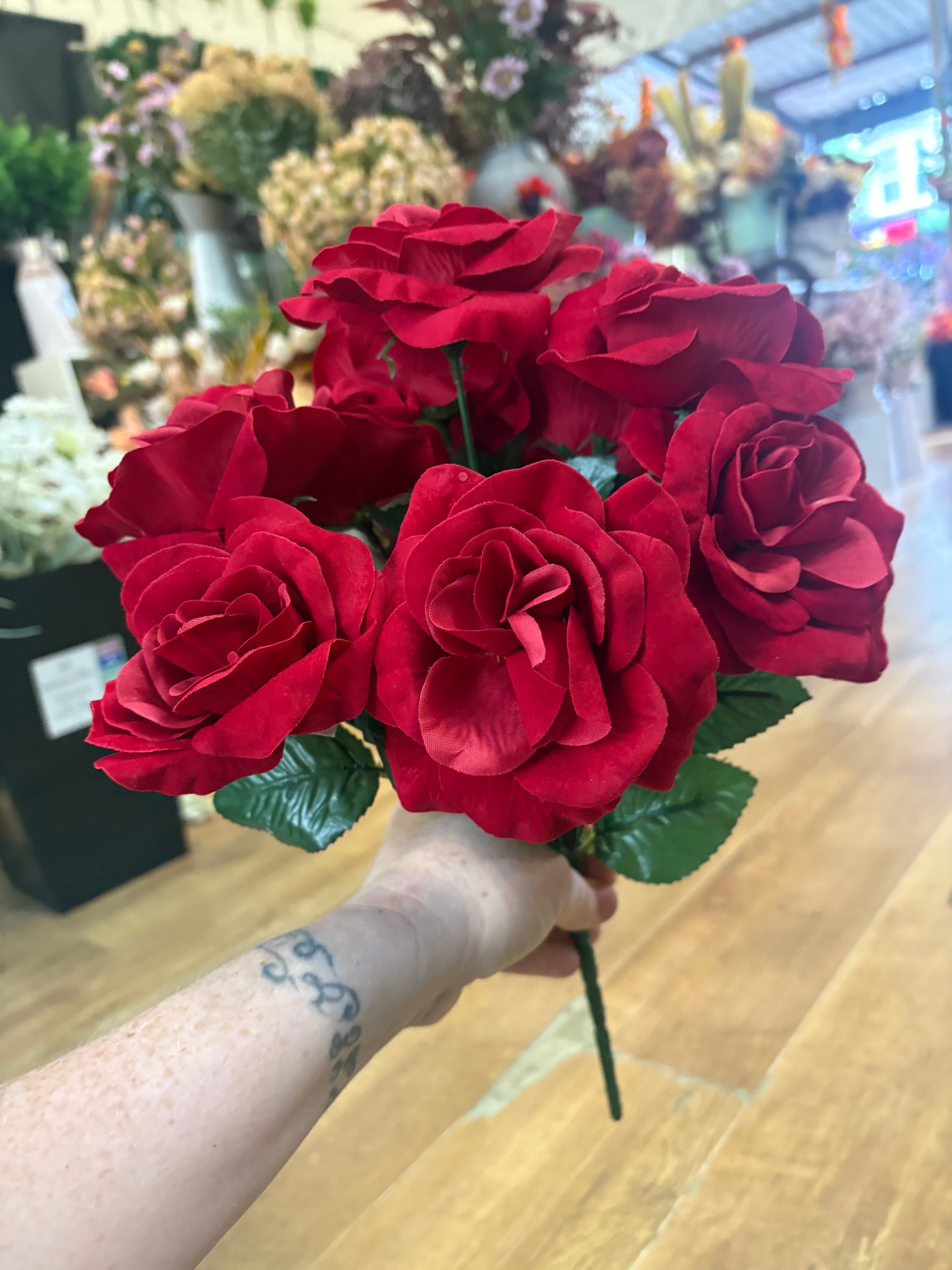 Red velvet rose bouquet