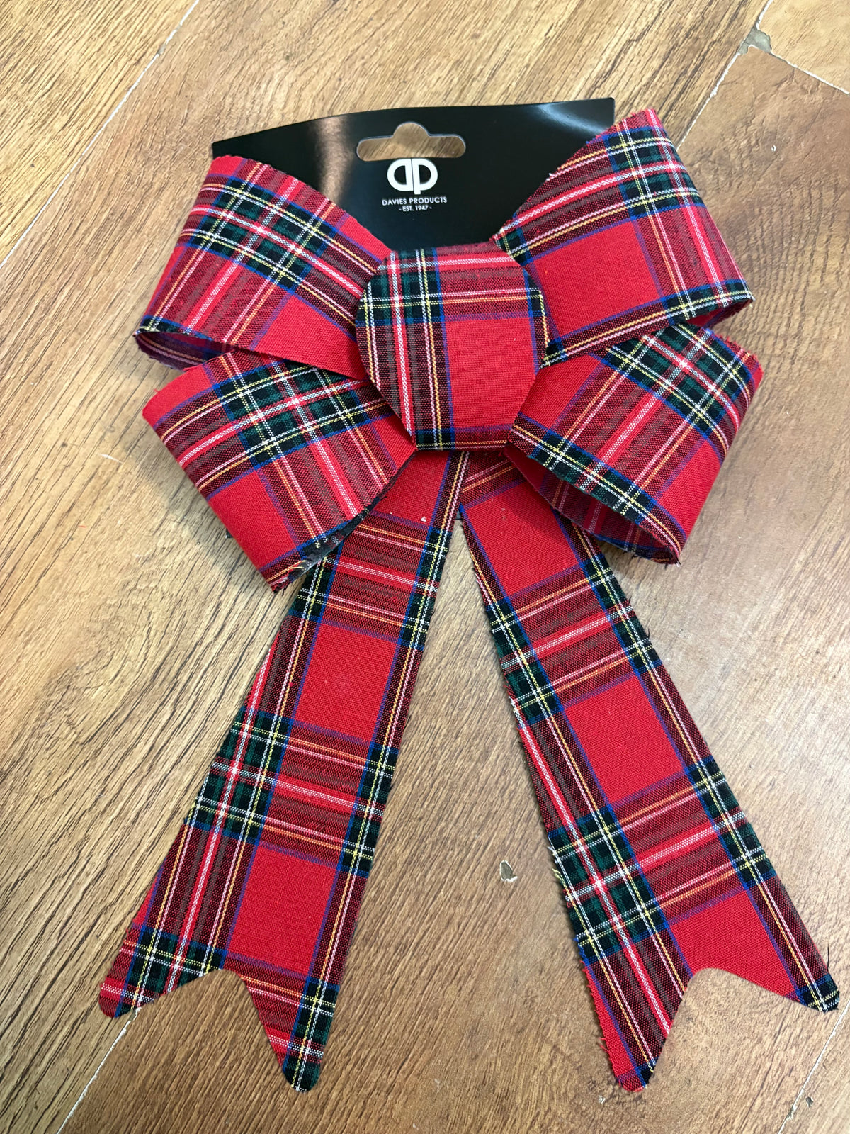 22x32cm plastic backed Tartan gift bow