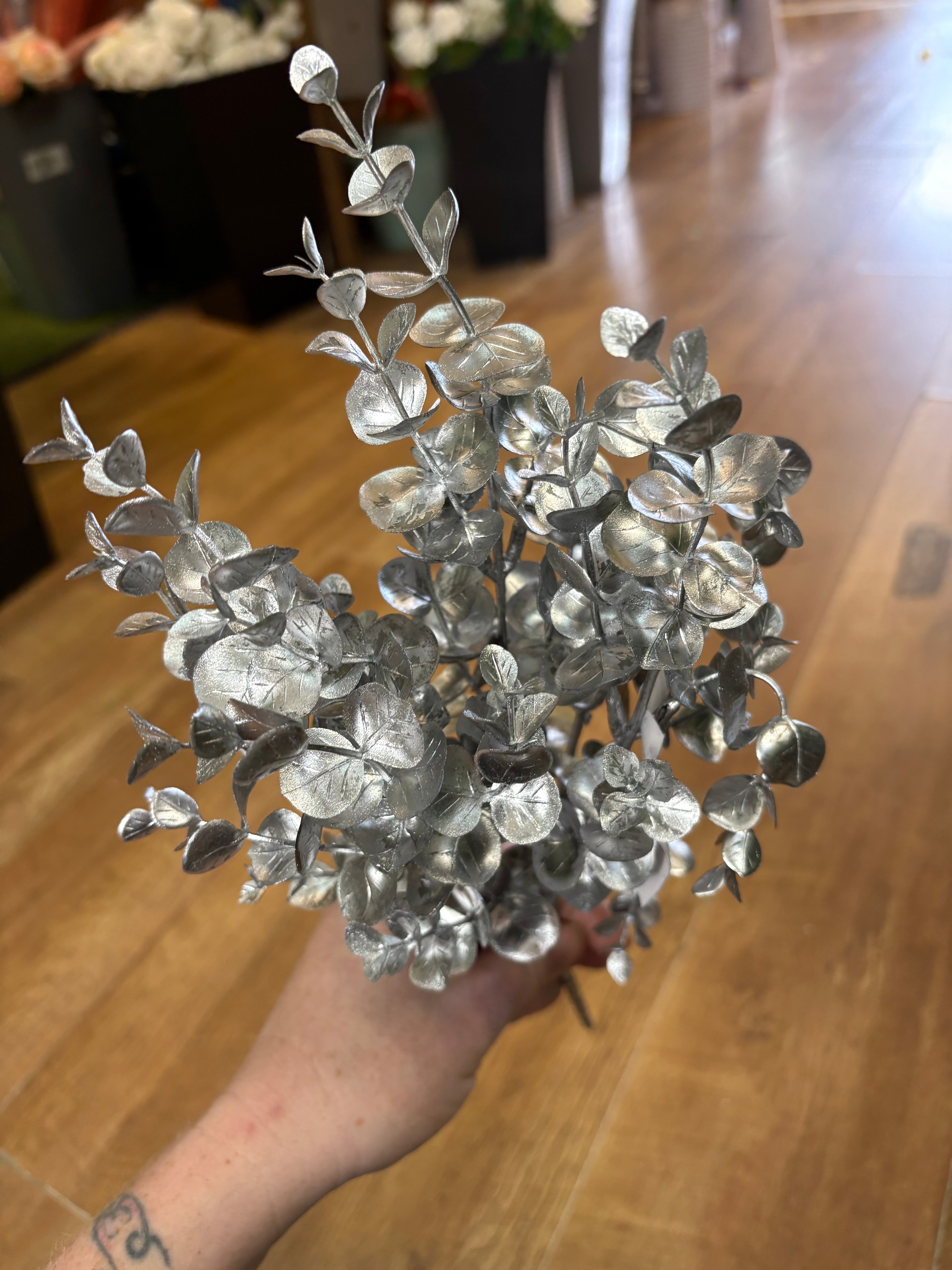 Metallic eucalyptus bunch - 3 colours available