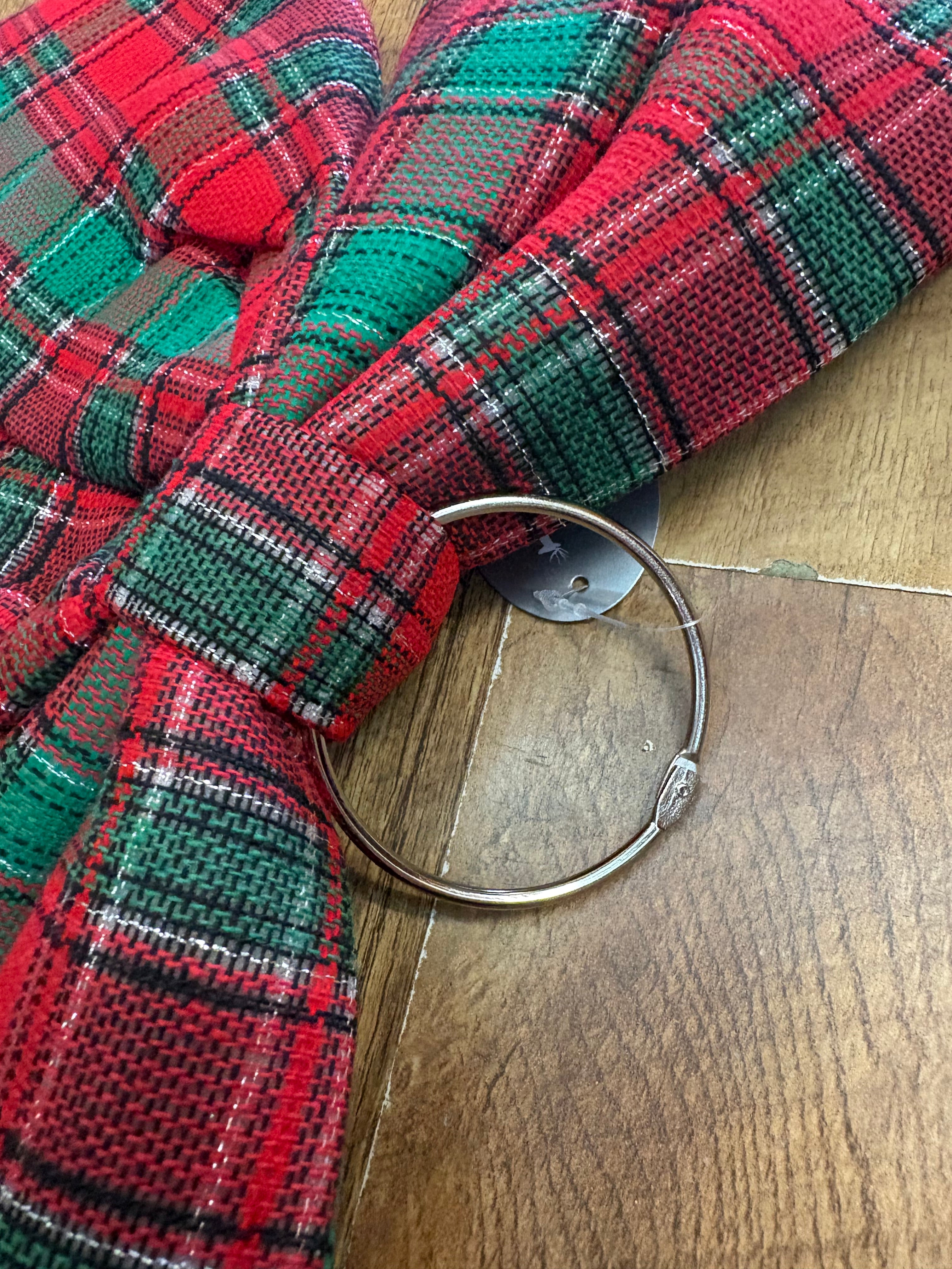 Large 34cm Tartan Glittered Christmas bow