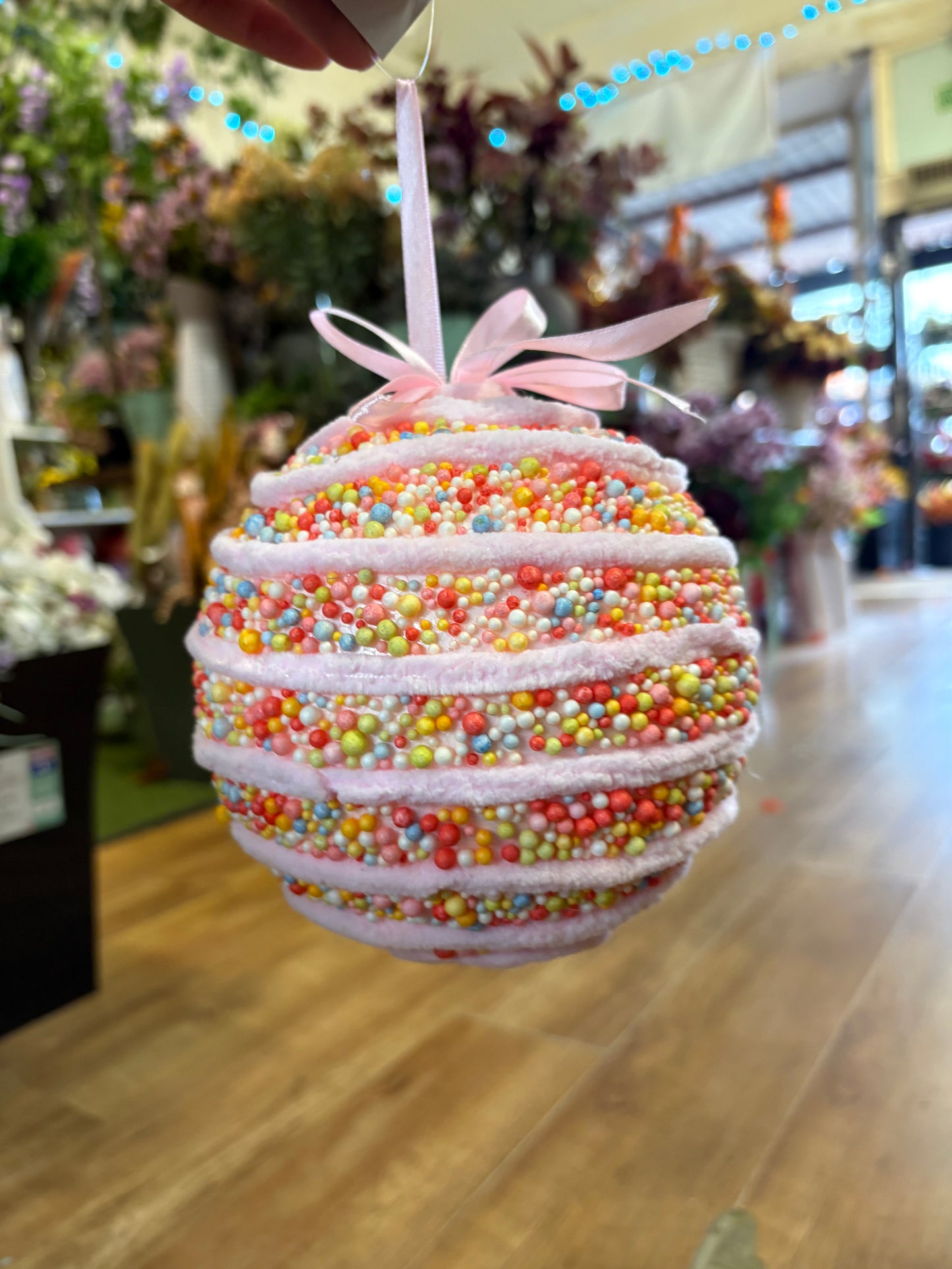 Large 18cm candy sprinkle bauble