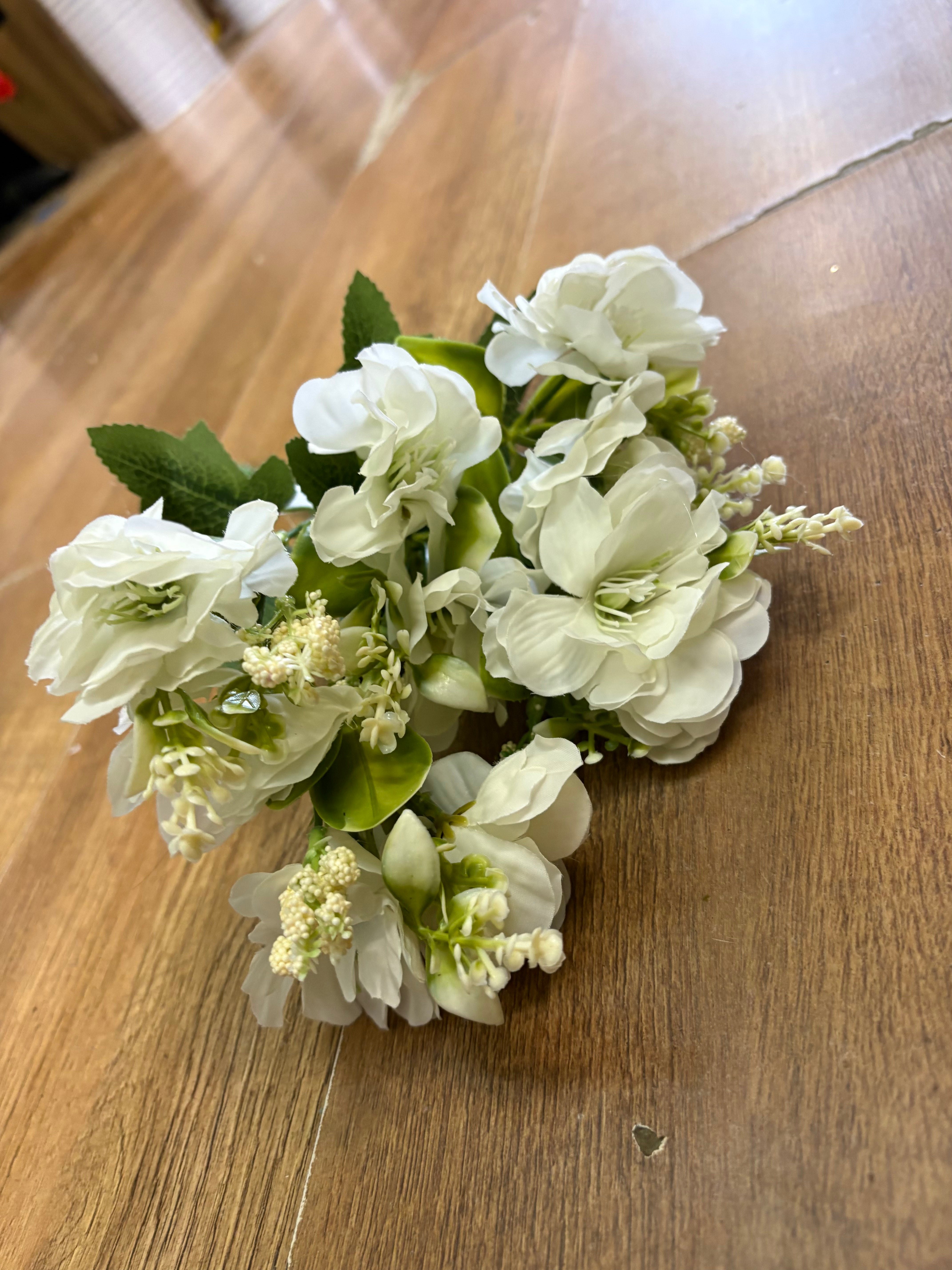Ivory hellebore bunch