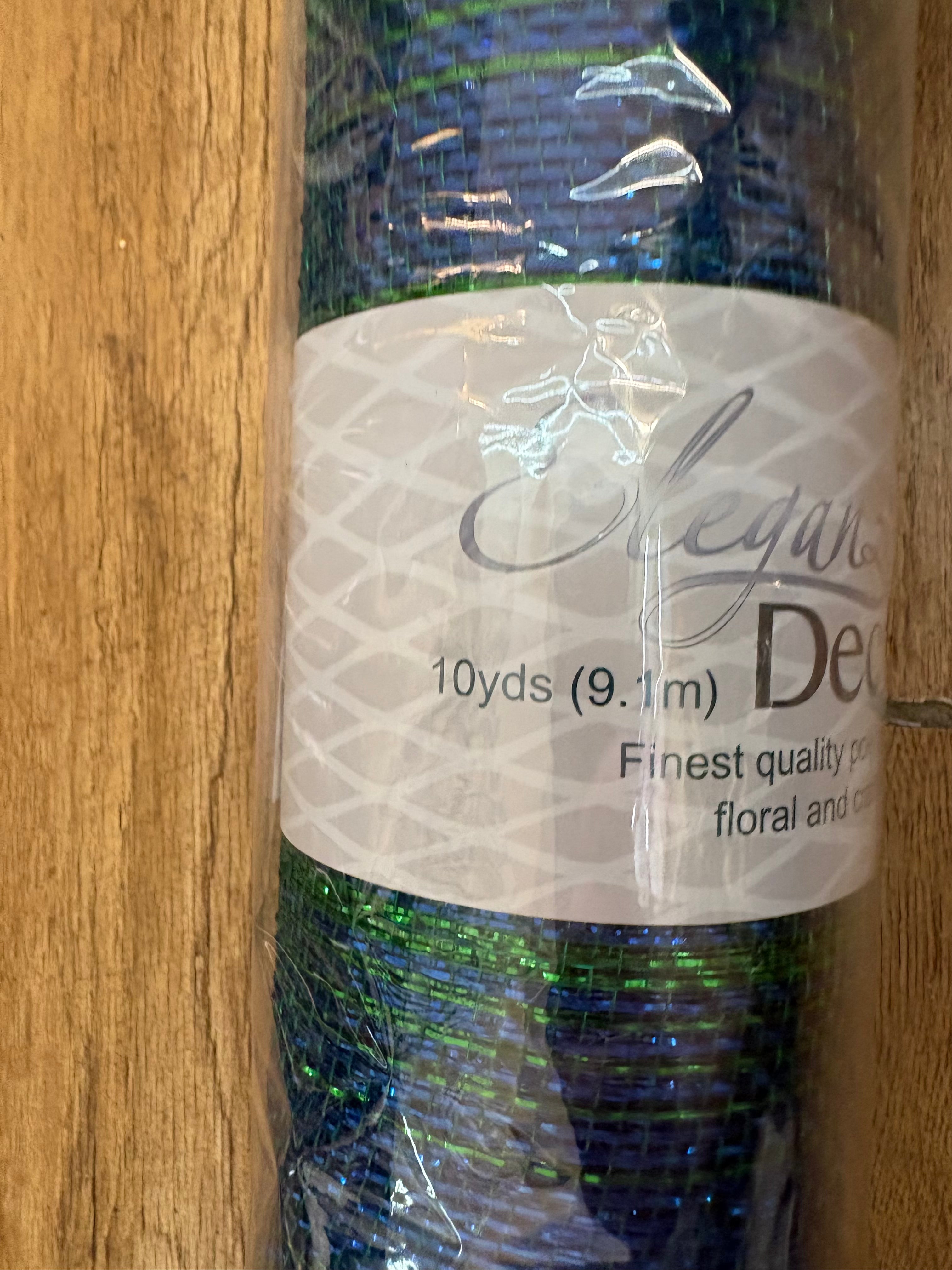 53cm x 9.1m(10 yrds) peacock blend deco mesh