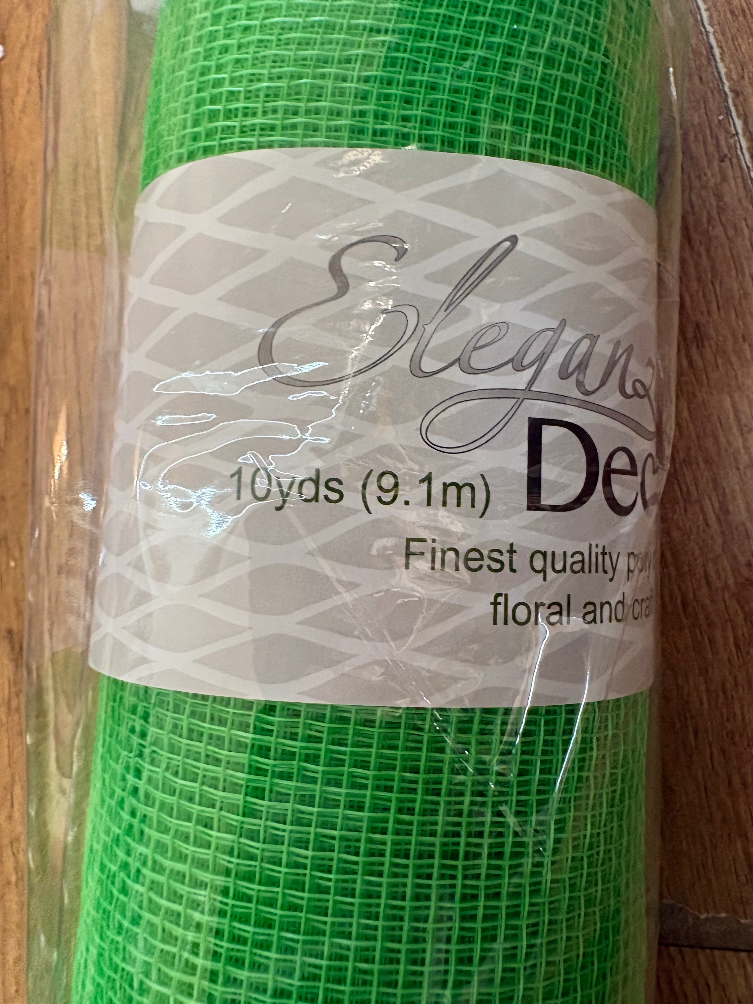 53cm x 9.1m (10 yrds) Apple green deco mesh