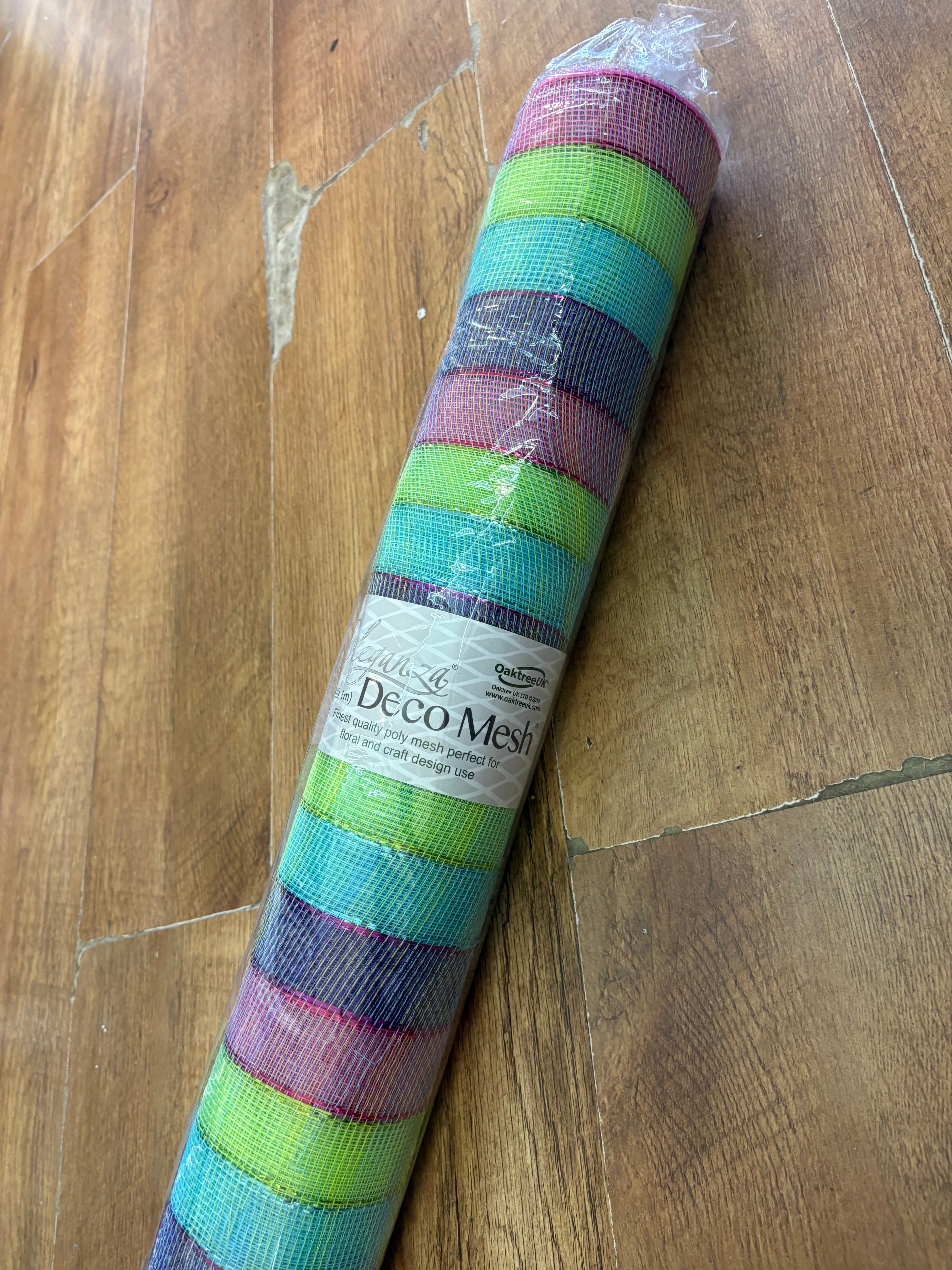 53cm x 9.1m (10 yrds) colourful deco mesh
