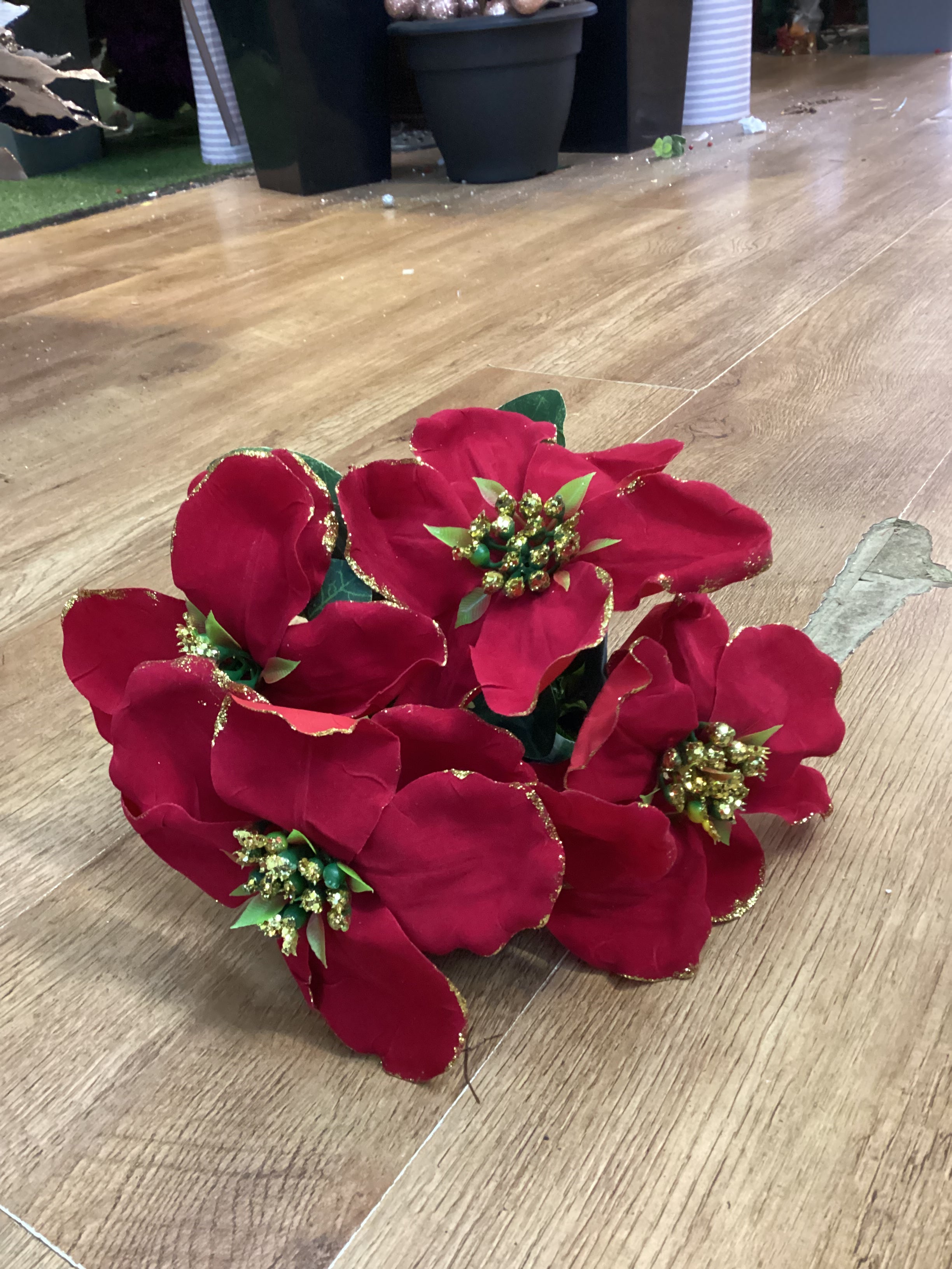 Large red and gold magnolia bunch
