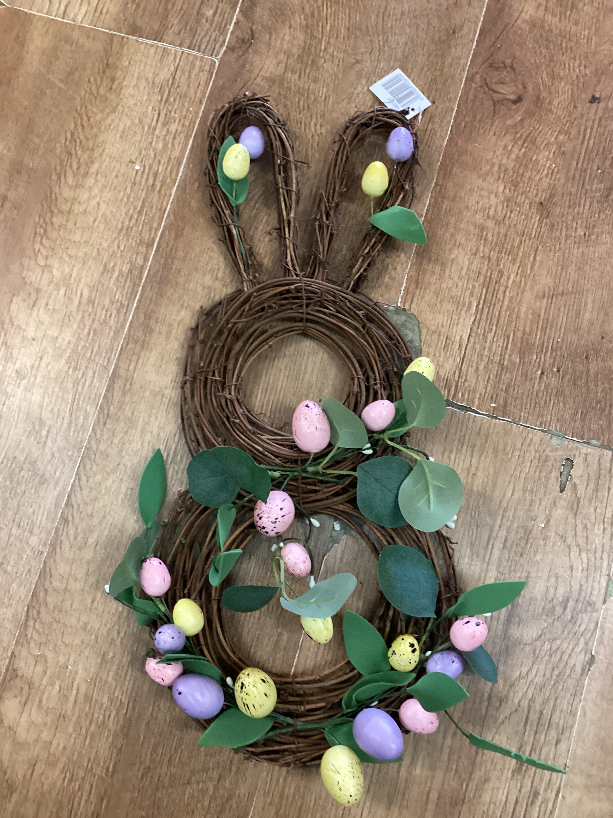 Grapevine Rabbit wreath with Easter eggs