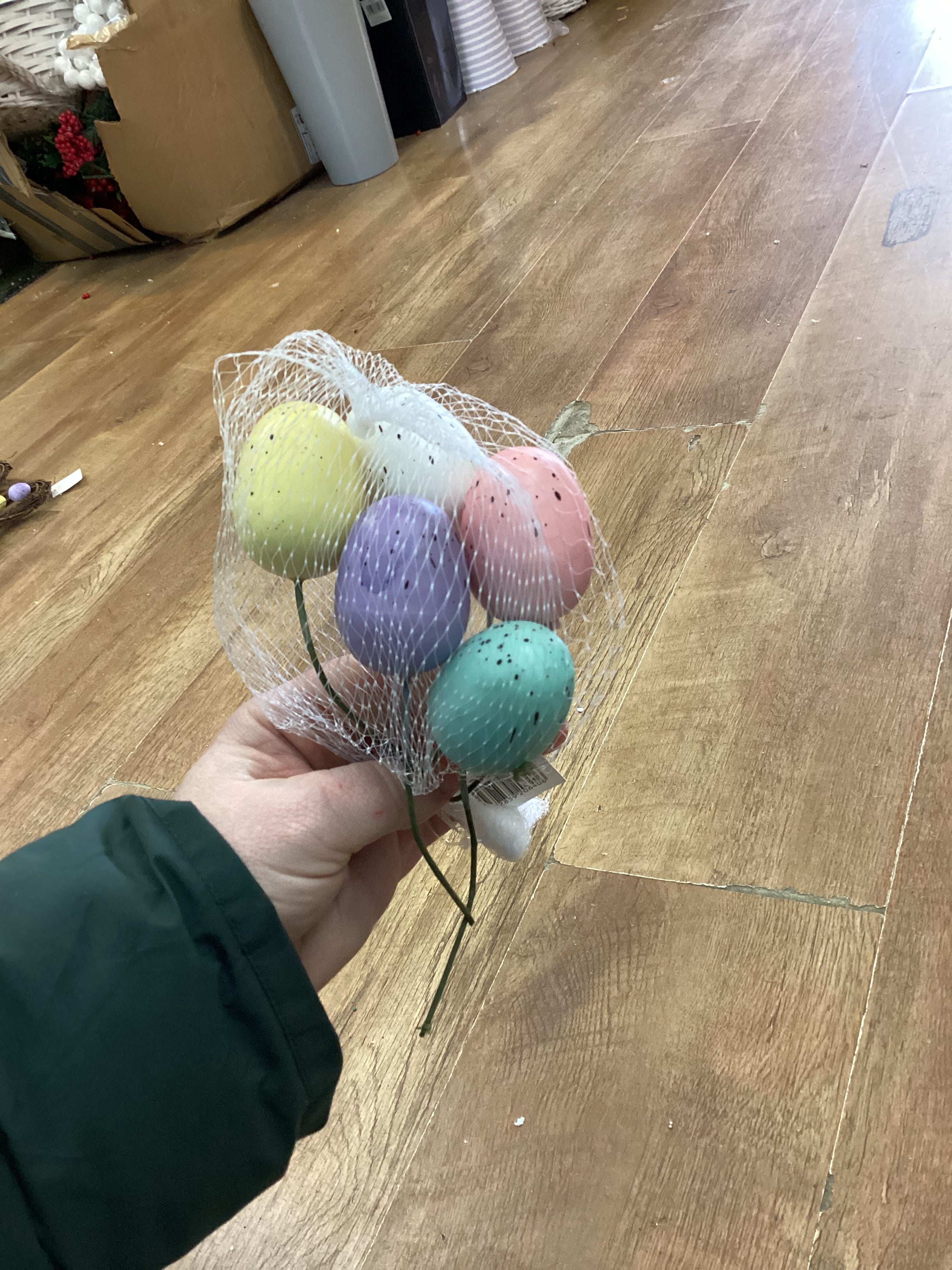 Pack of 5 wired pastel Easter eggs