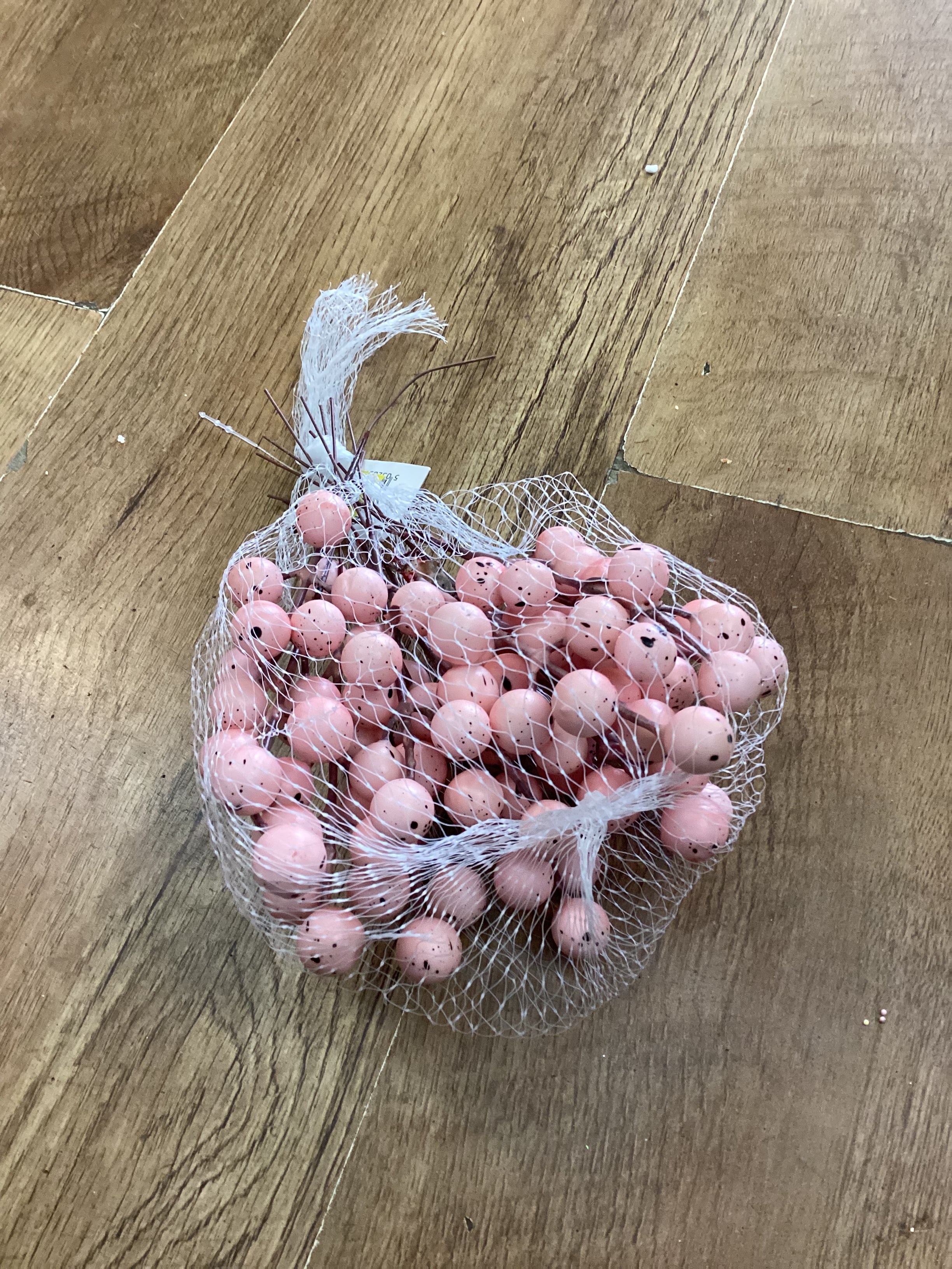 12 pink speckled egg picks